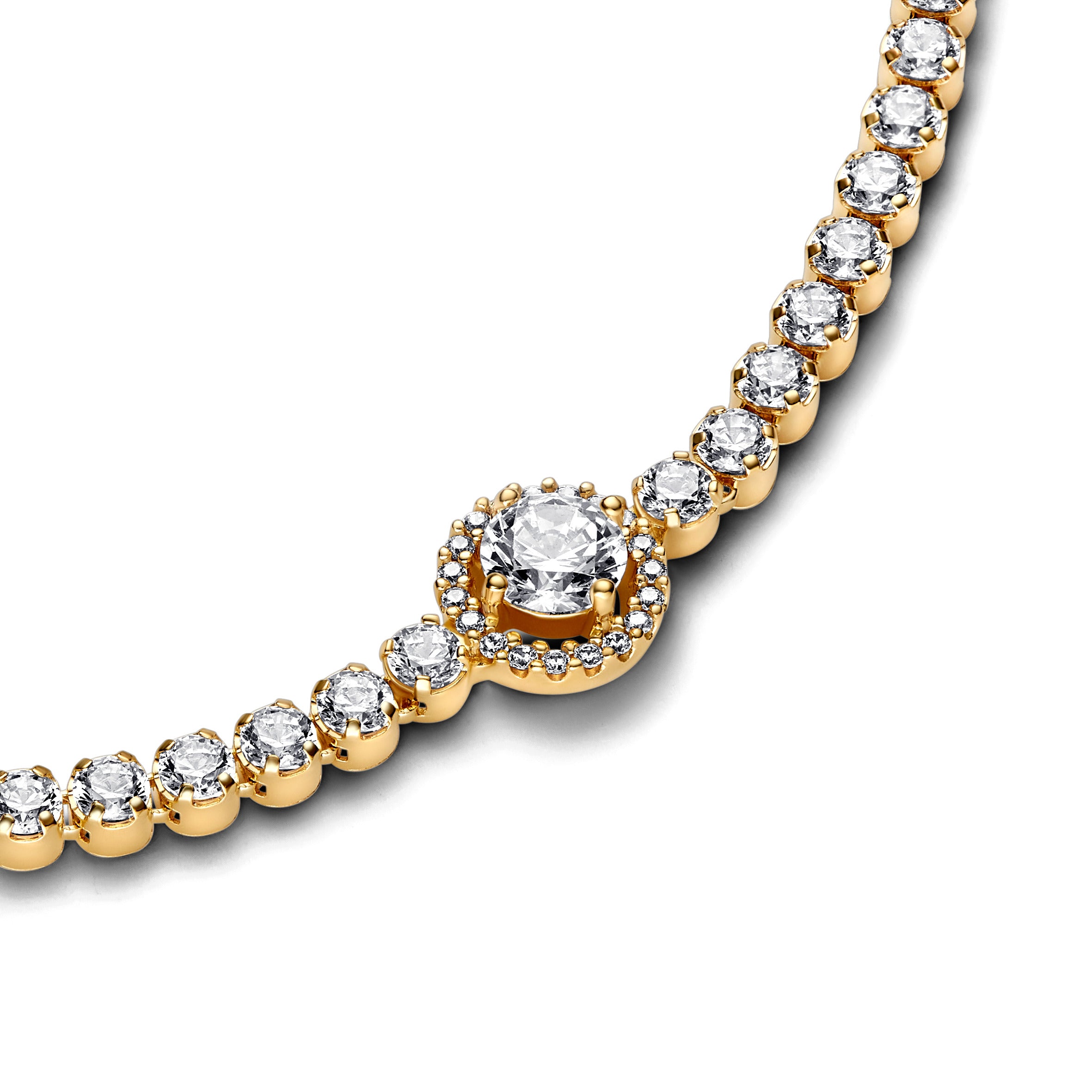 14K Gold-Plated Bracelet With Clear Cubic Zirconia