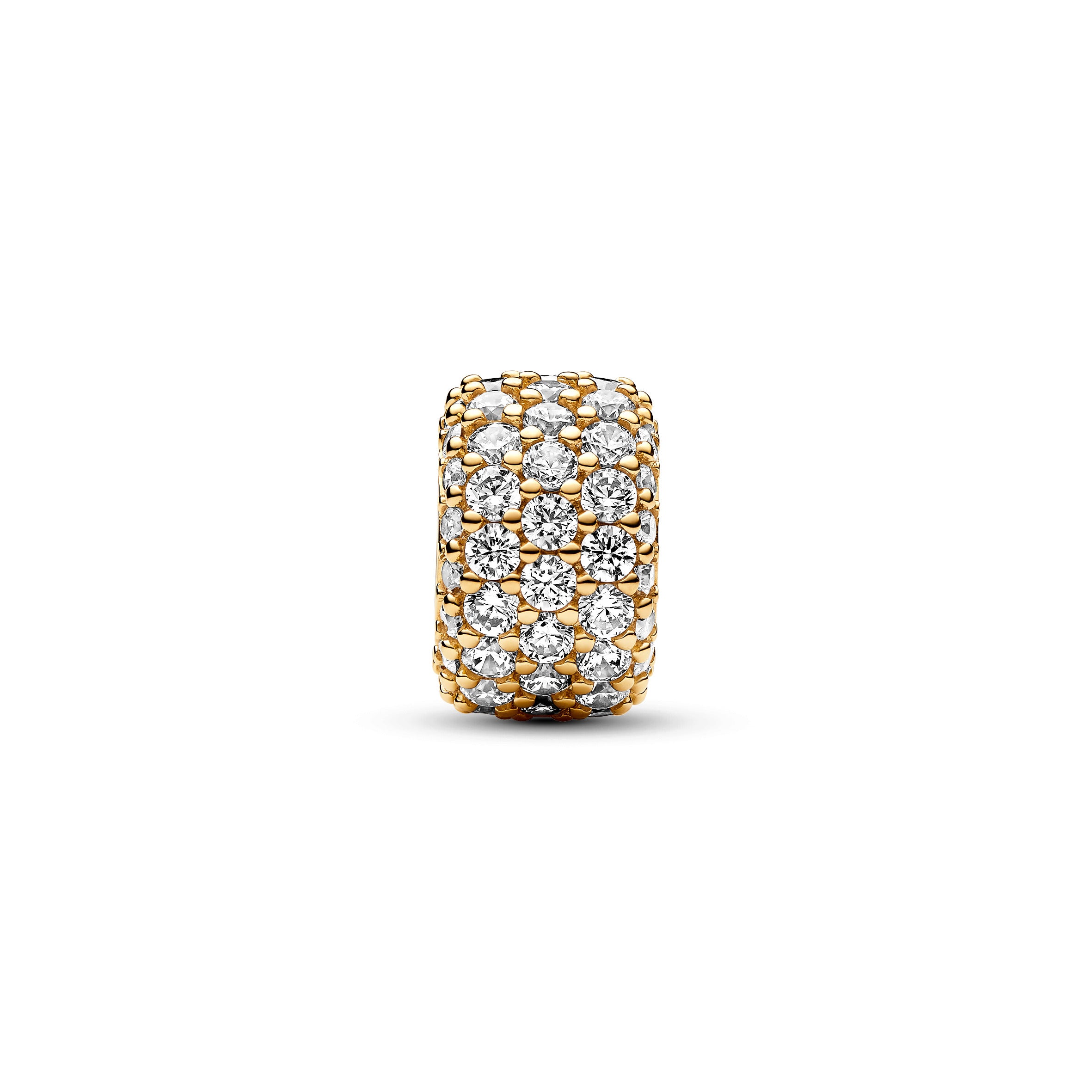 14K Gold-Plated Charm With Clear Cubic Zirconia