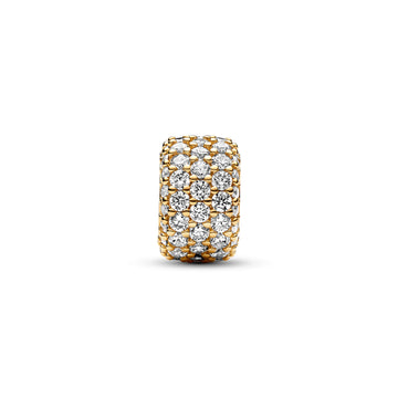 14K Gold-Plated Charm With Clear Cubic Zirconia