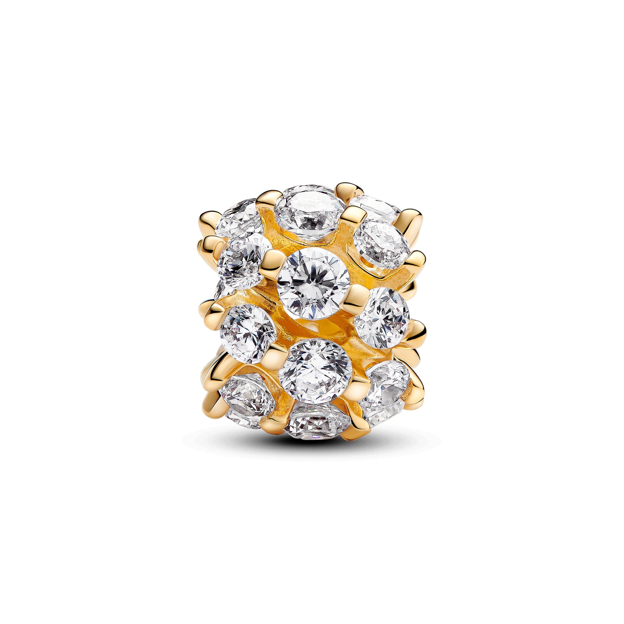14K Gold-Plated Charm With Clear Cubic Zirconia