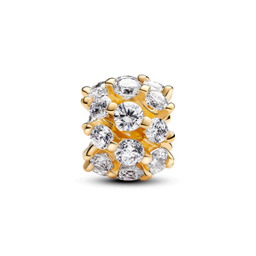 14K Gold-Plated Charm With Clear Cubic Zirconia