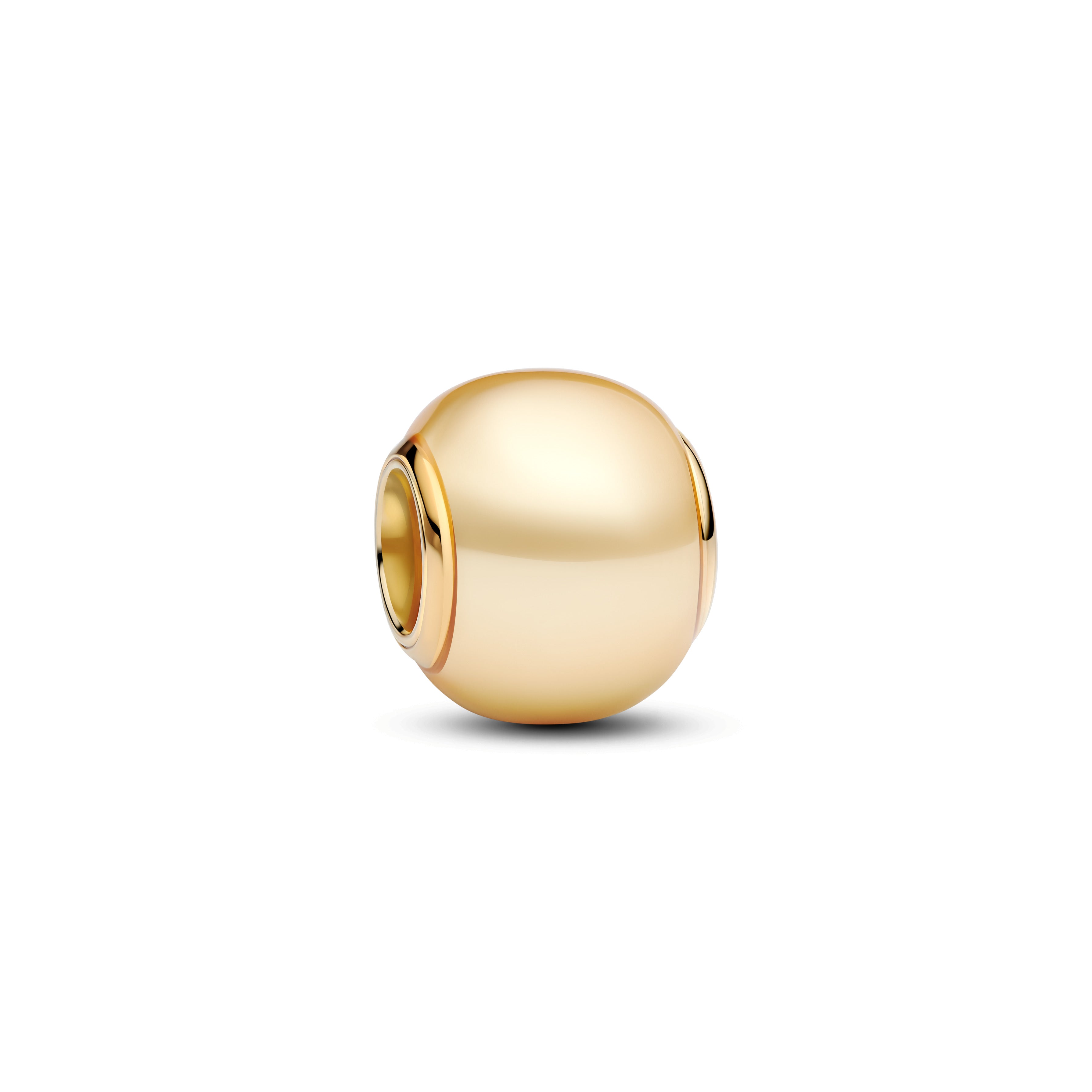 14K Gold-Plated Charm With Yellow Lacquered Artificial Pearl