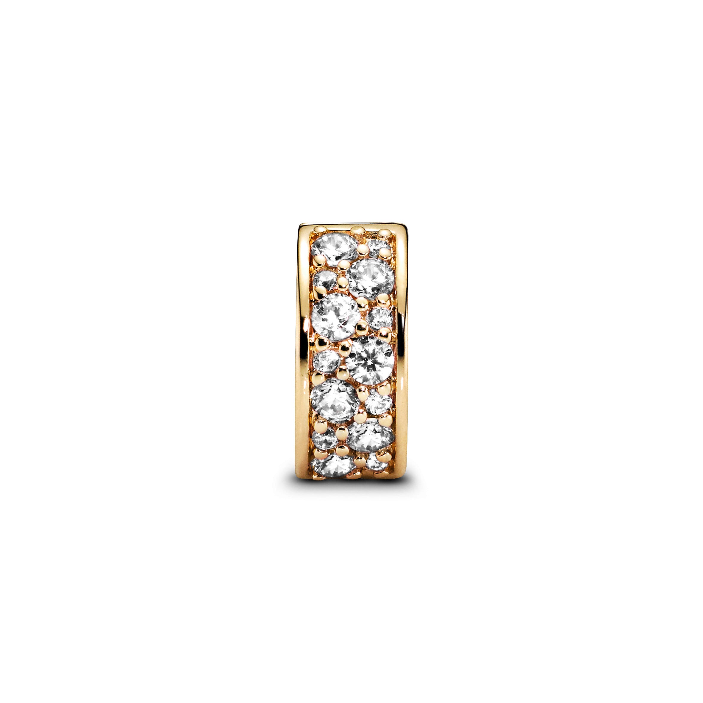 14K Gold-Plated Clip With Clear Cubic Zirconia And Silicone Grip