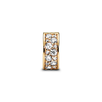 14K Gold-Plated Clip With Clear Cubic Zirconia And Silicone Grip