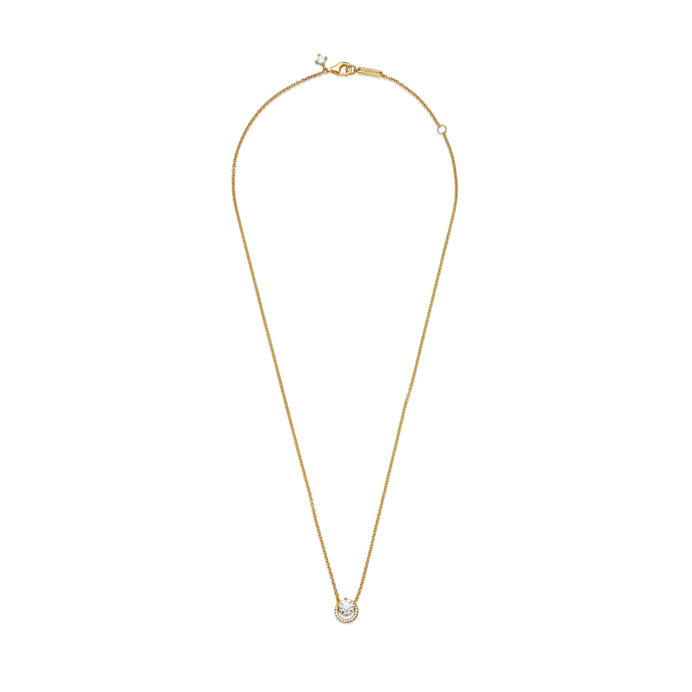 14K Gold-Plated Collier With Clear Cubic Zirconia