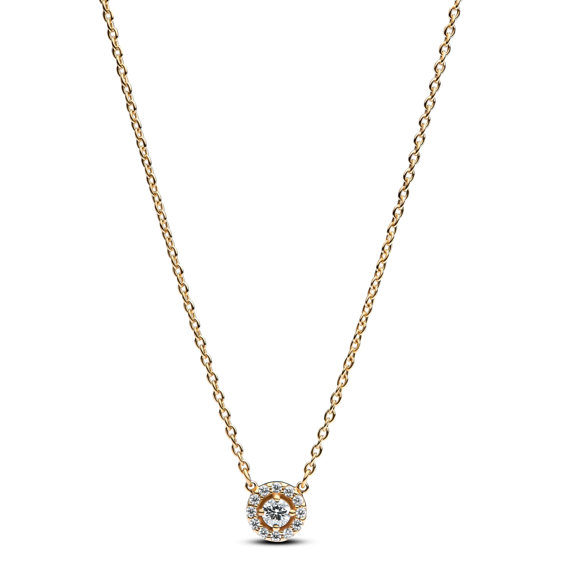 14K Gold-Plated Collier With Clear Cubic Zirconia