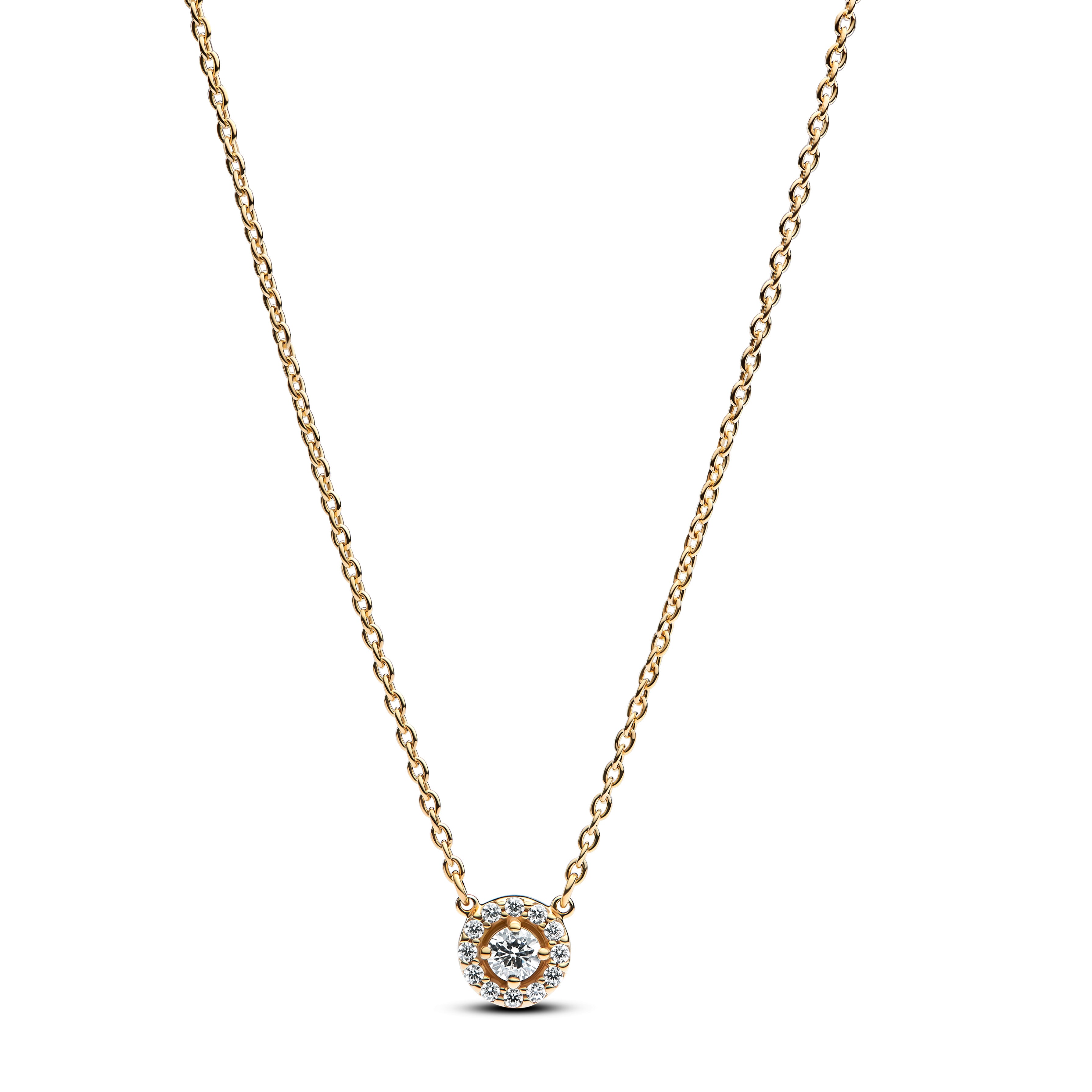 14K Gold-Plated Collier With Clear Cubic Zirconia