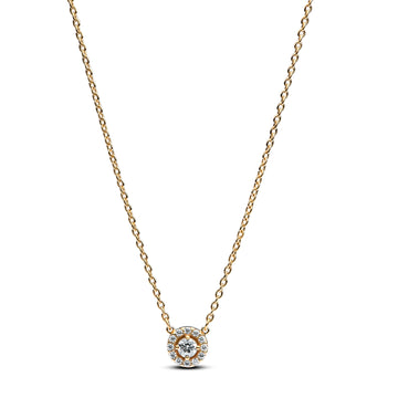 14K Gold-Plated Collier With Clear Cubic Zirconia