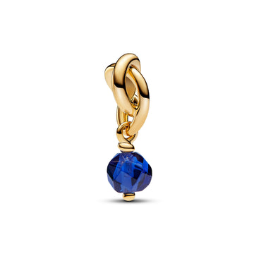14K Gold-Plated Dangle With Princess Blue Crystal