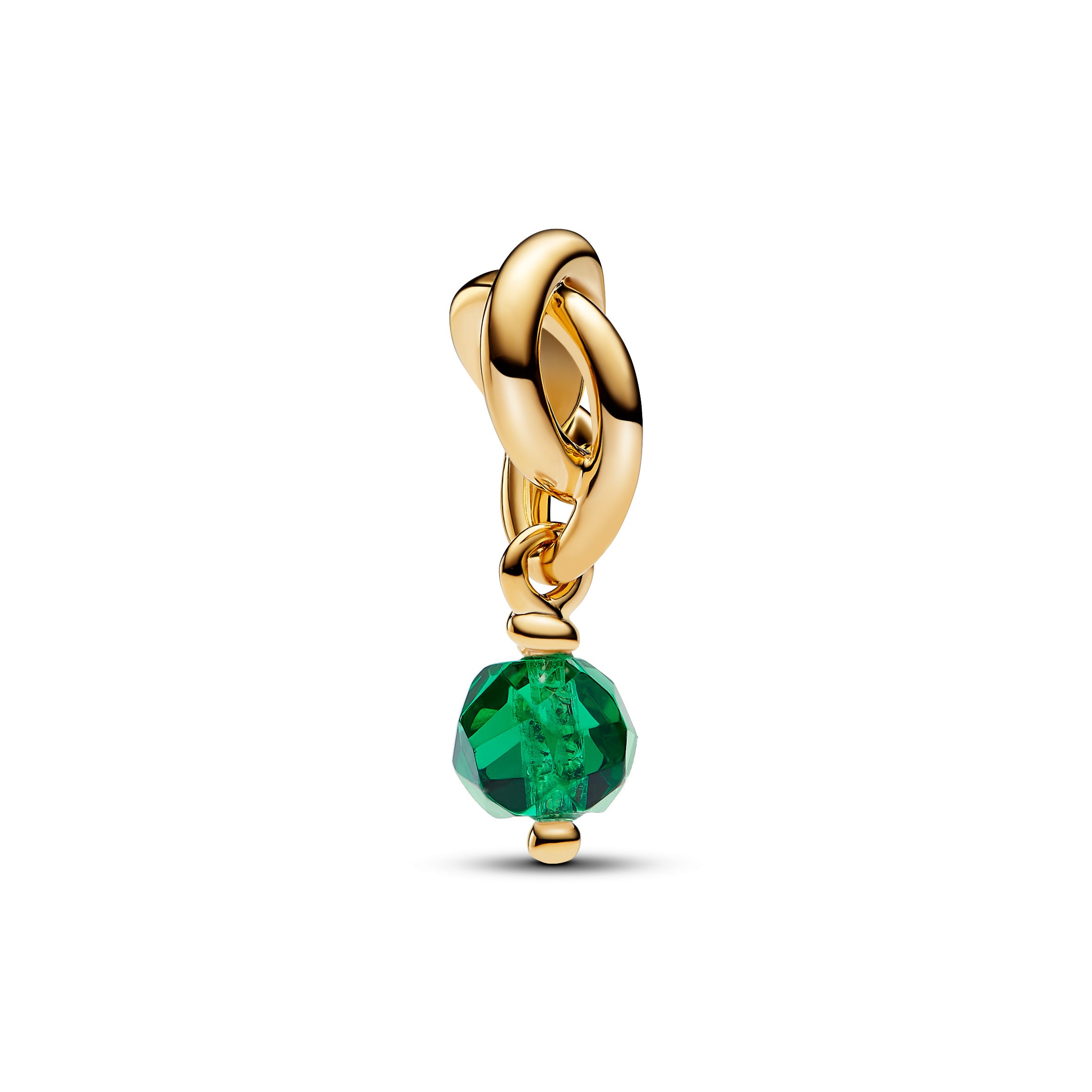 14K Gold-Plated Dangle With Royal Green Crystal