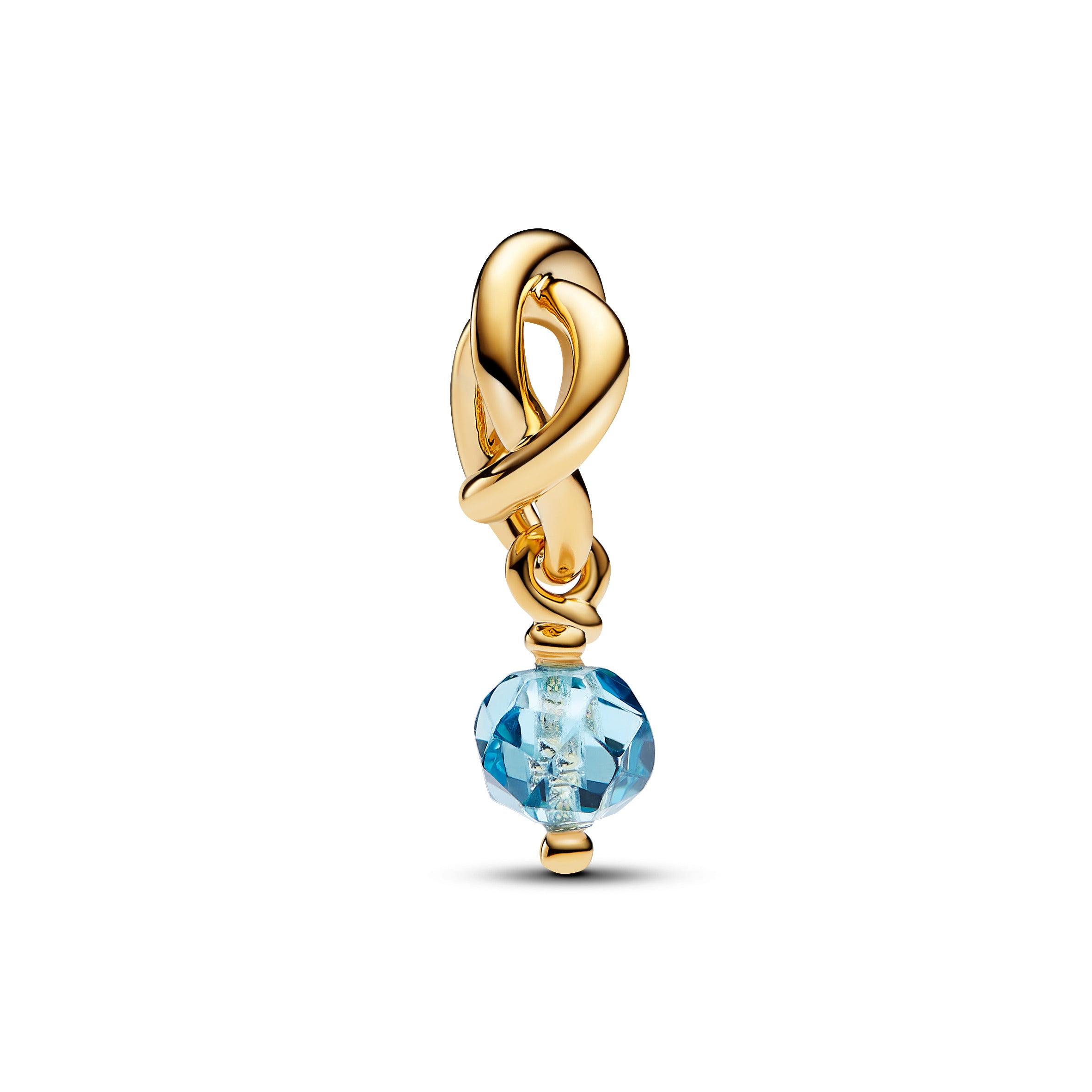 14K Gold-Plated Dangle With Sea Aqua Blue Crystal