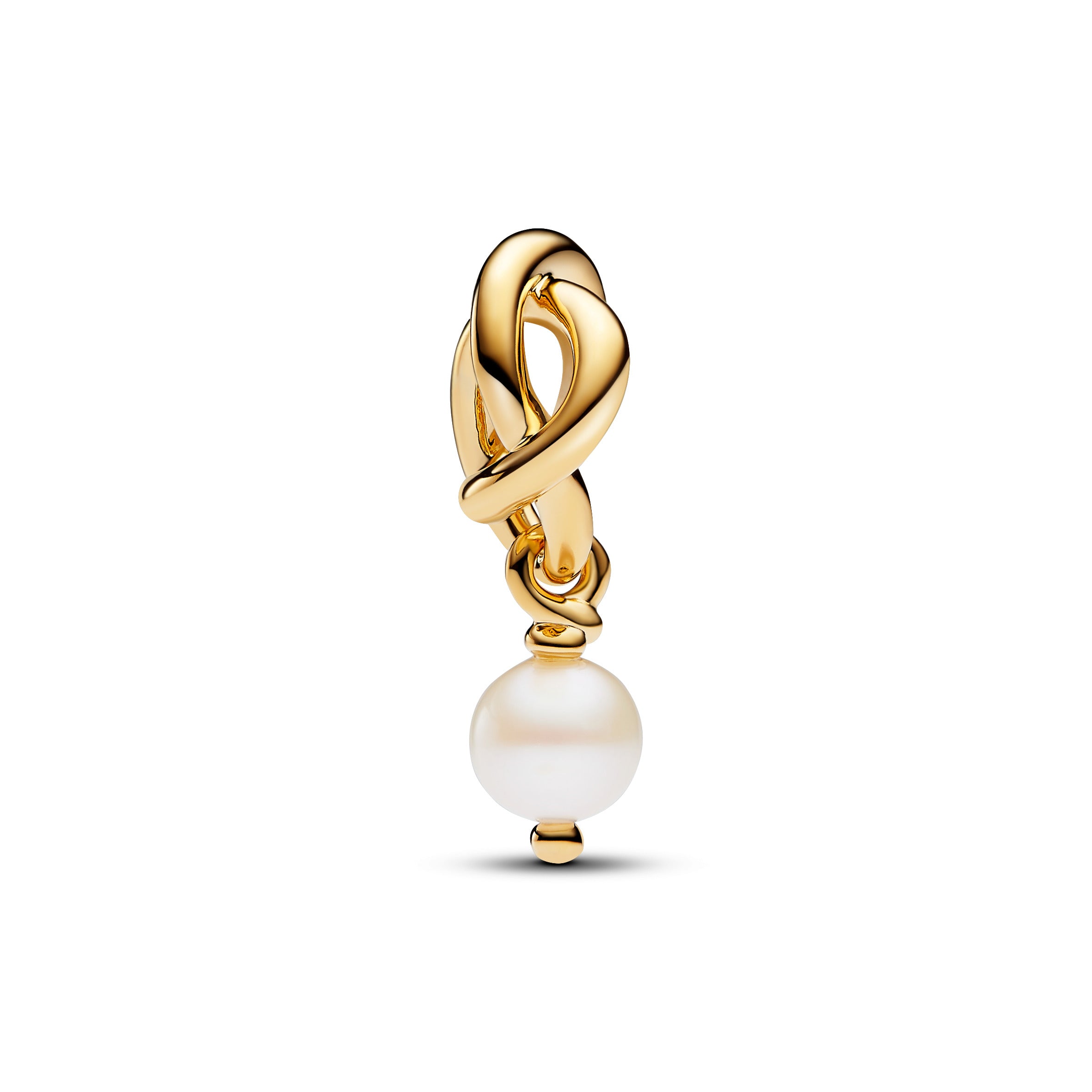 14K Gold-Plated Dangle With Treated White Freshwater Cultured Pearl