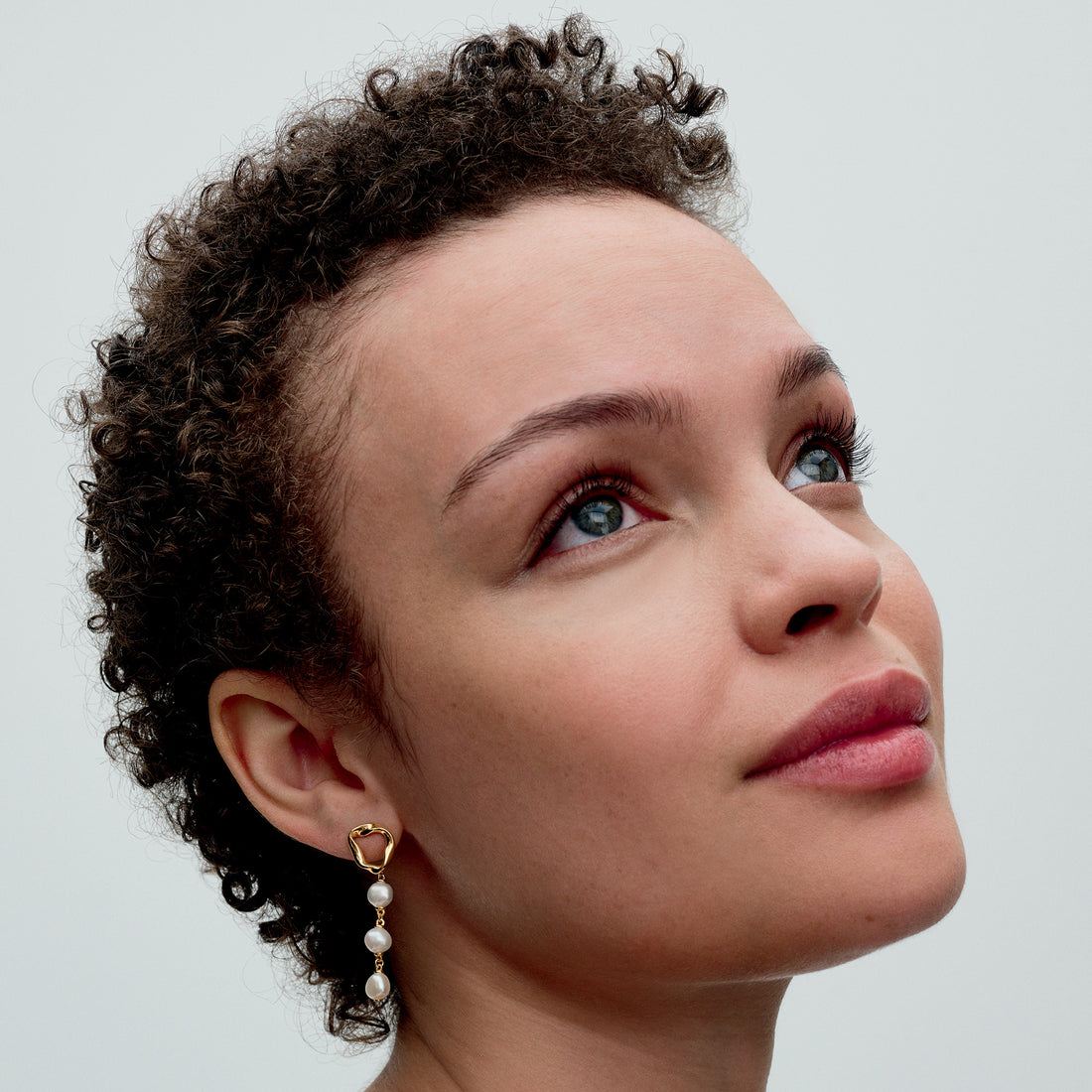 14K Gold-Plated Drop Earrings With Baroque White Treated Freshwater Cultured Pearl