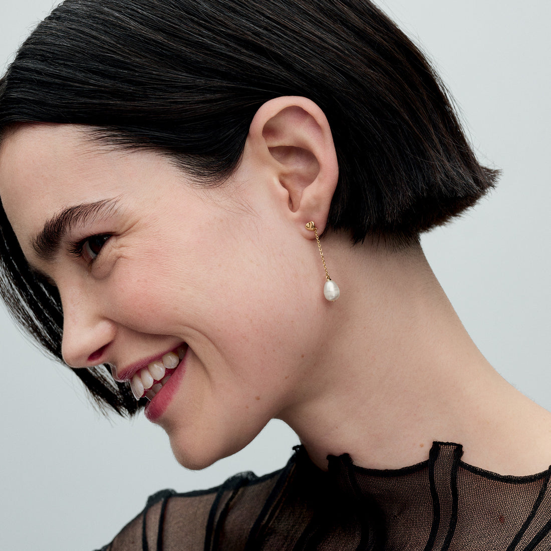 14K Gold-Plated Drop Earrings With White Treated Freshwater Cultured Pearl