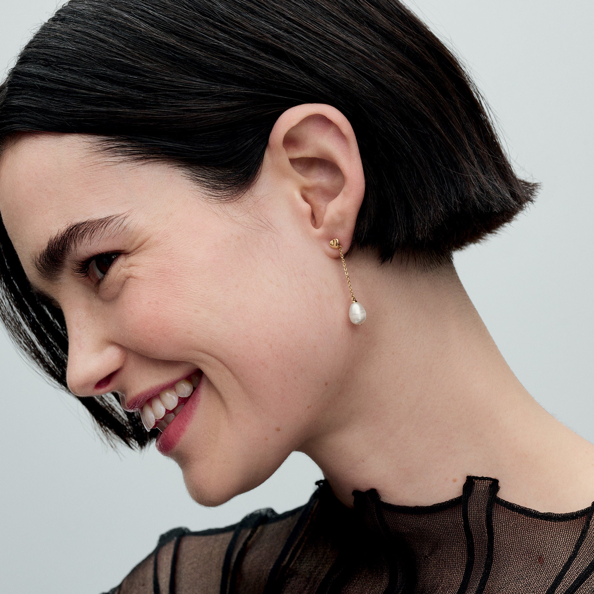 14K Gold-Plated Drop Earrings With White Treated Freshwater Cultured Pearl