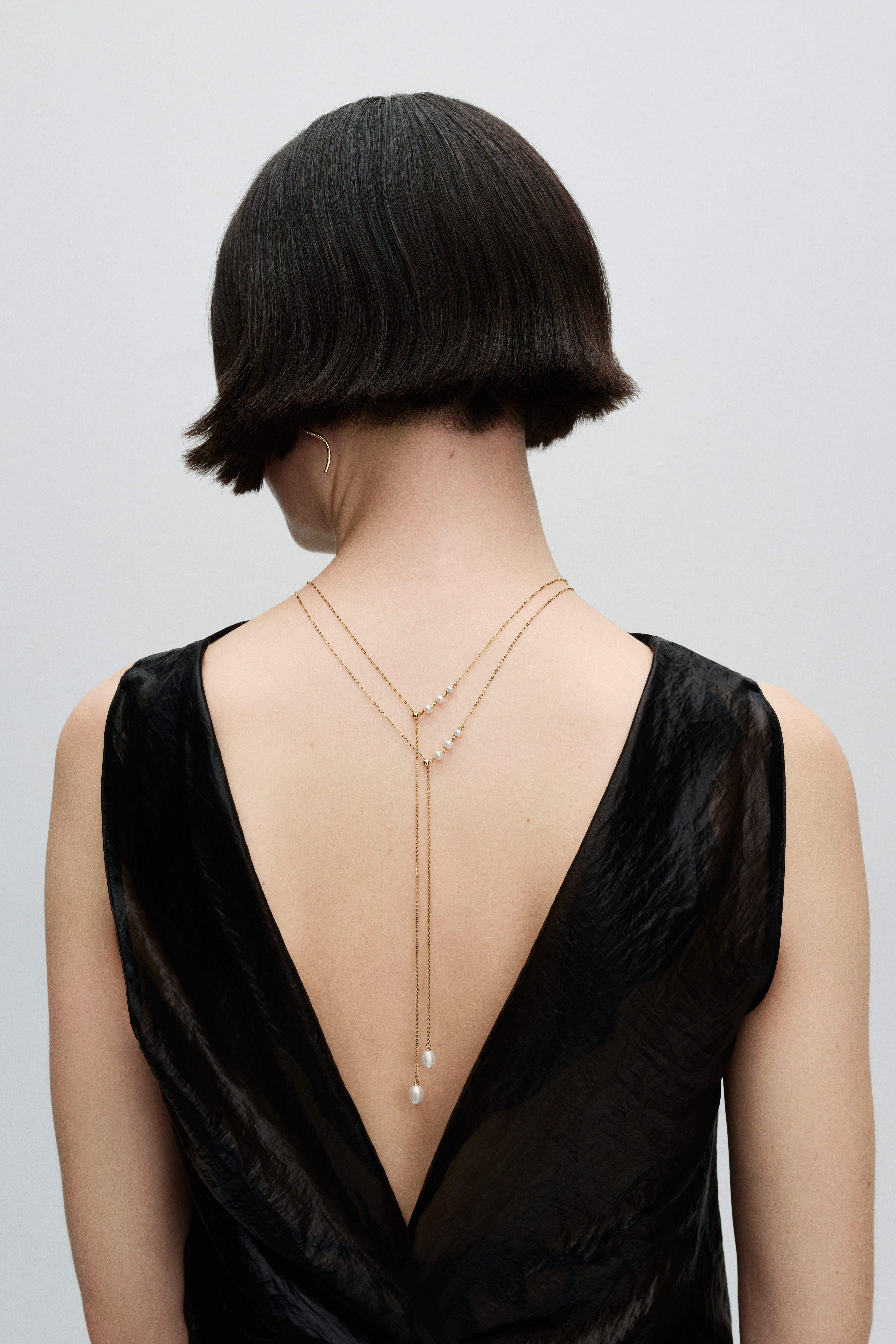 14K Gold-Plated Drop Necklace With White Treated Freshwater Cultured Pearl And Sliding Clasp