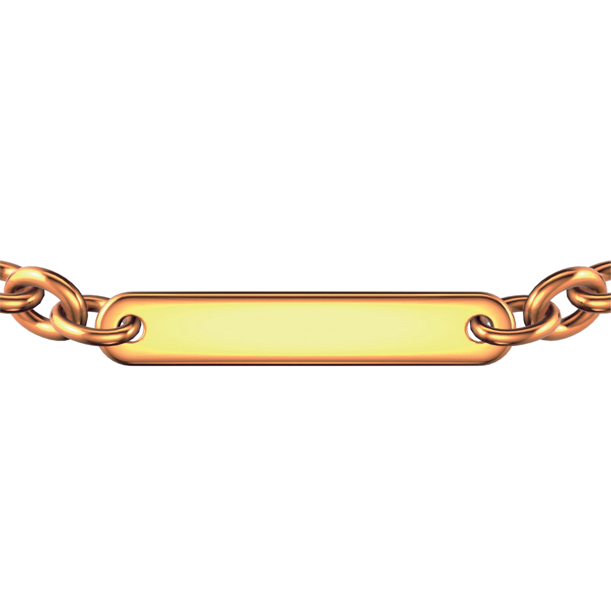 14K Gold-Plated Link Bracelet With Engravable Bar