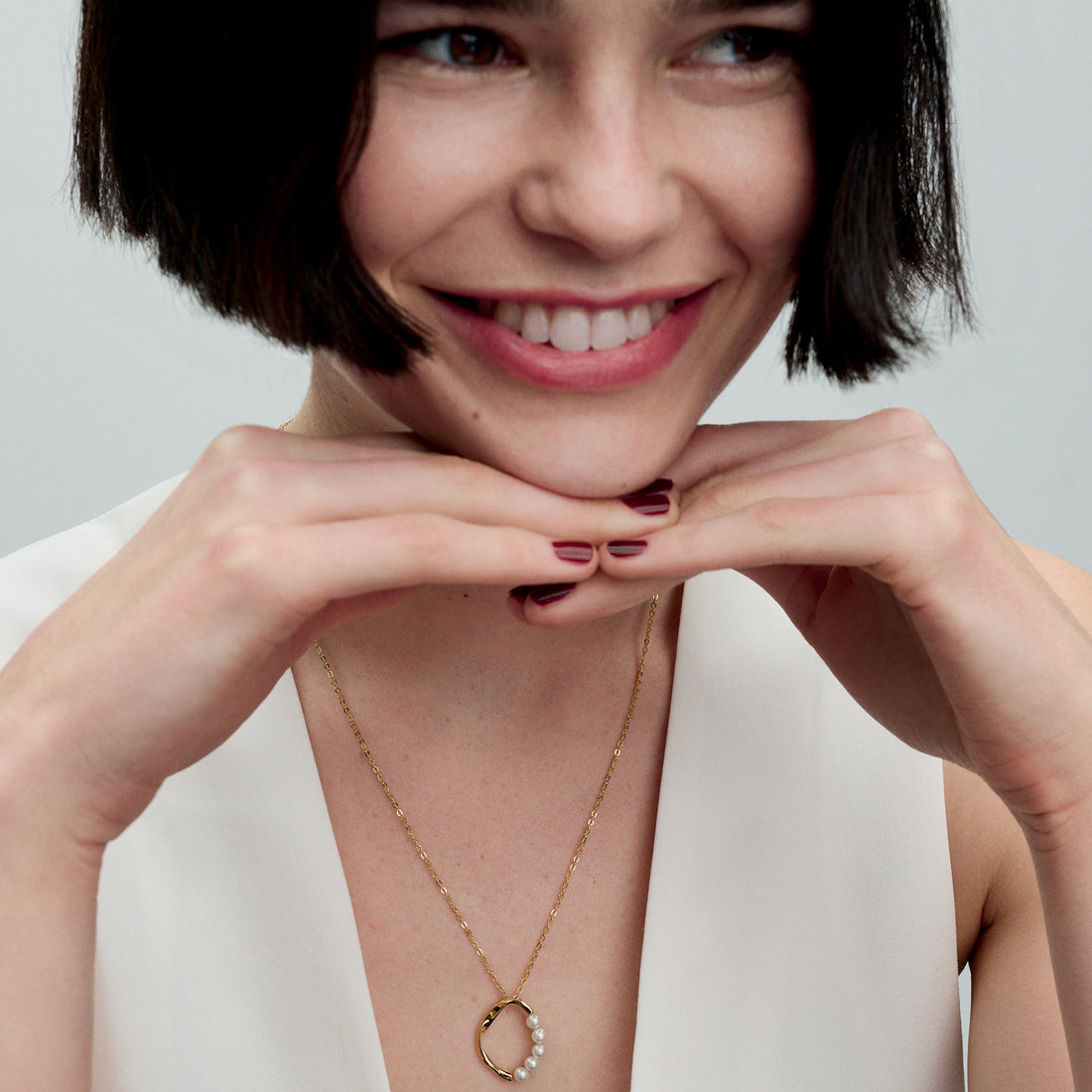 14K Gold-Plated Pendant Necklace With White Treated Freshwater Cultured Pearl