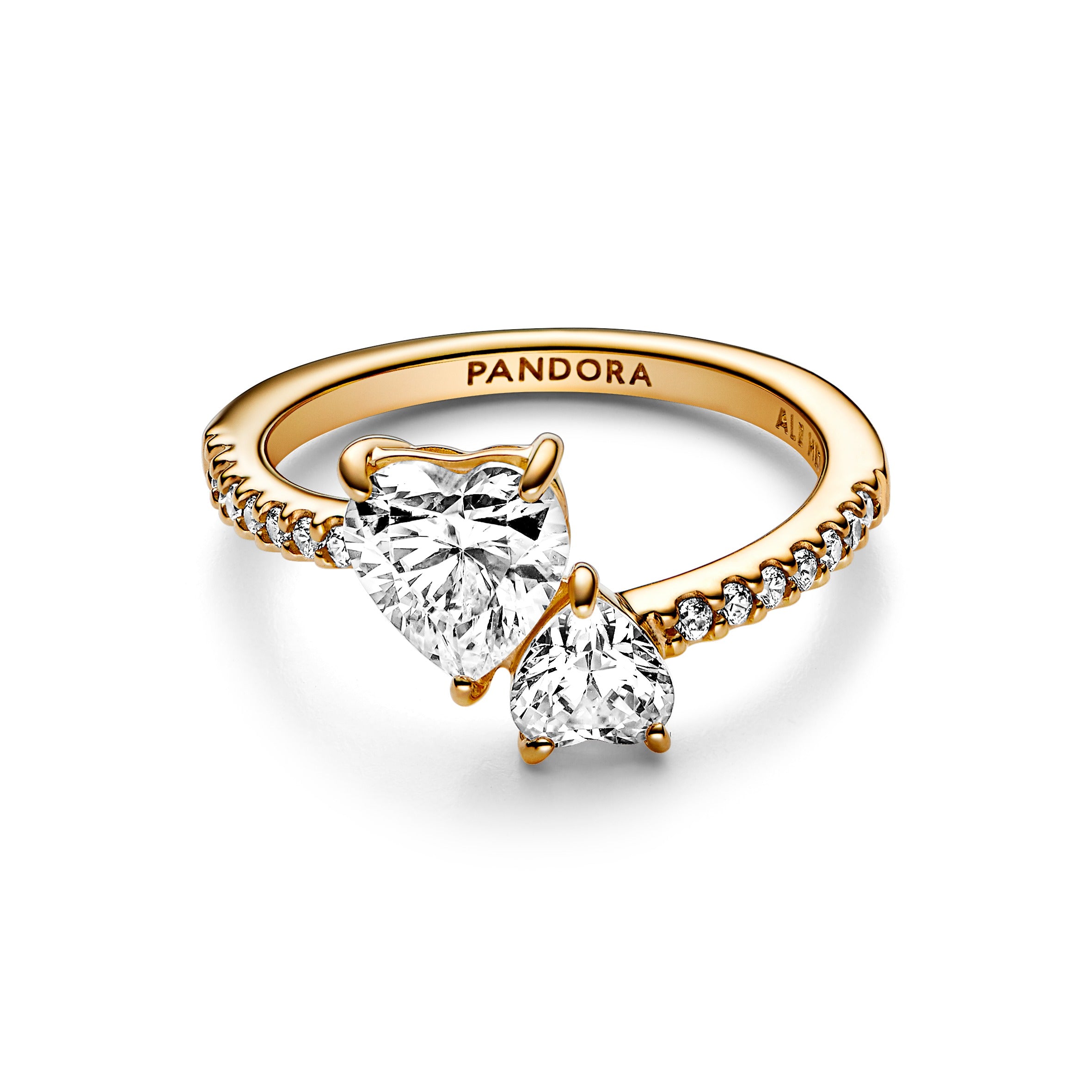 14K Gold-Plated Ring With Clear Cubic Zirconia