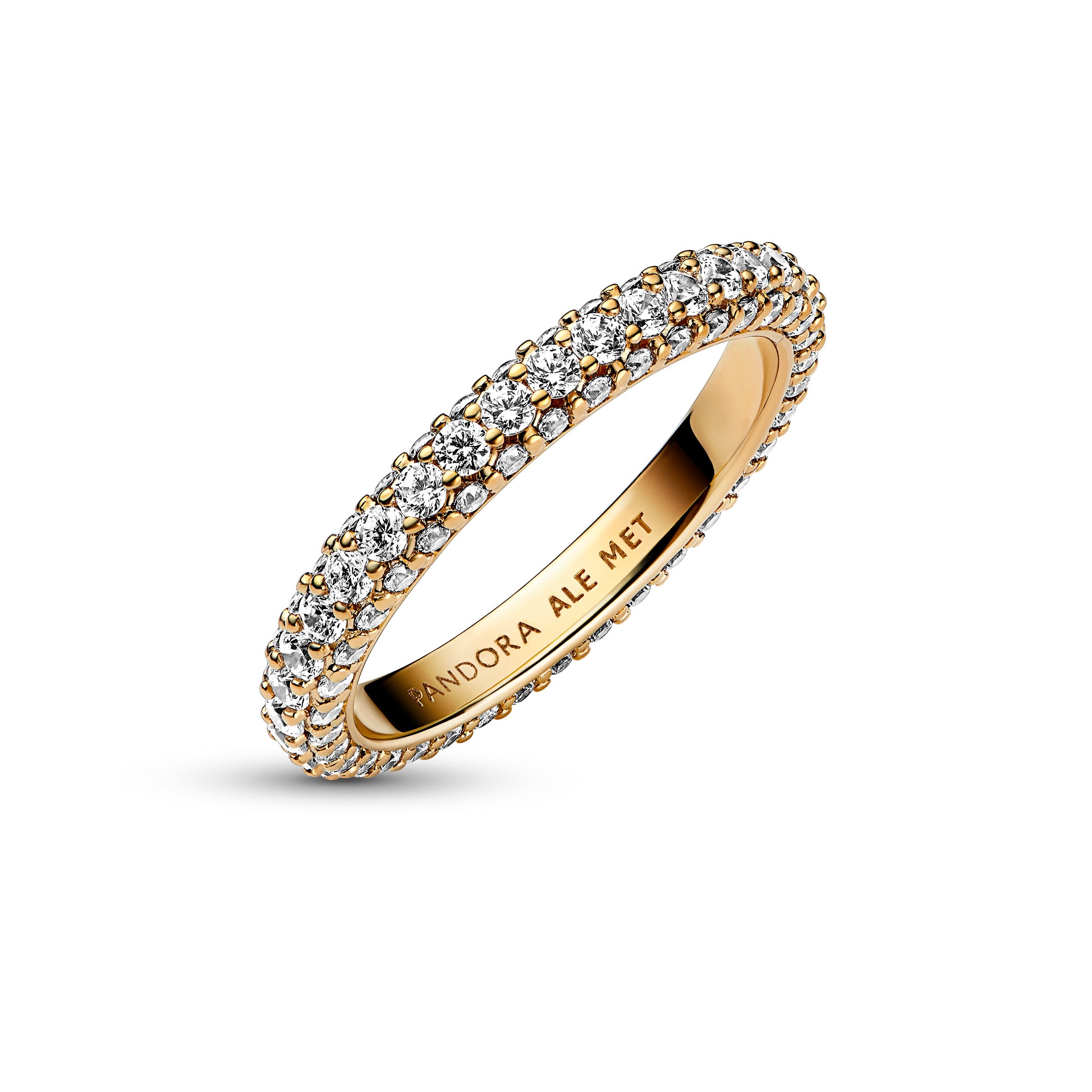 14K Gold-Plated Ring With Clear Cubic Zirconia