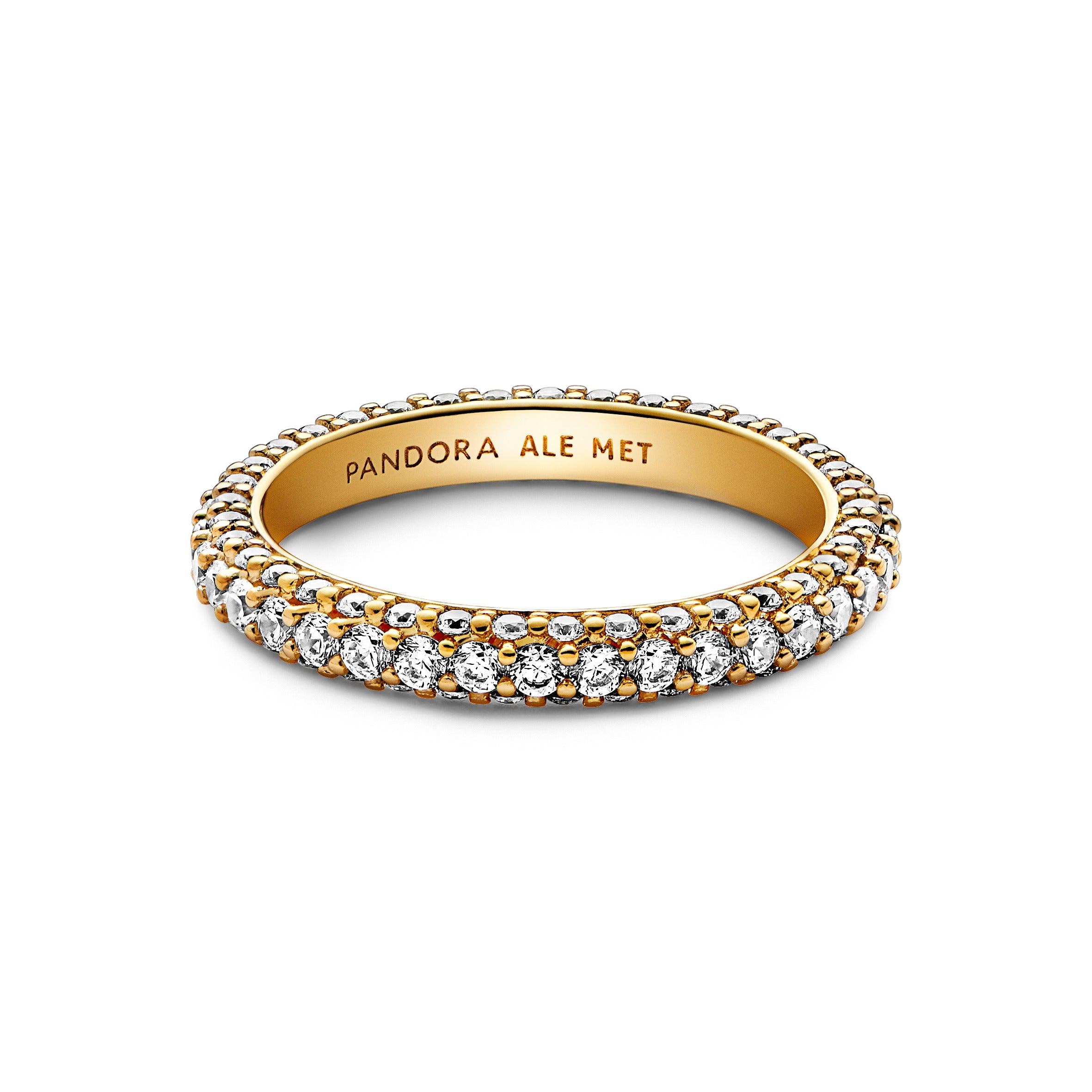 14K Gold-Plated Ring With Clear Cubic Zirconia