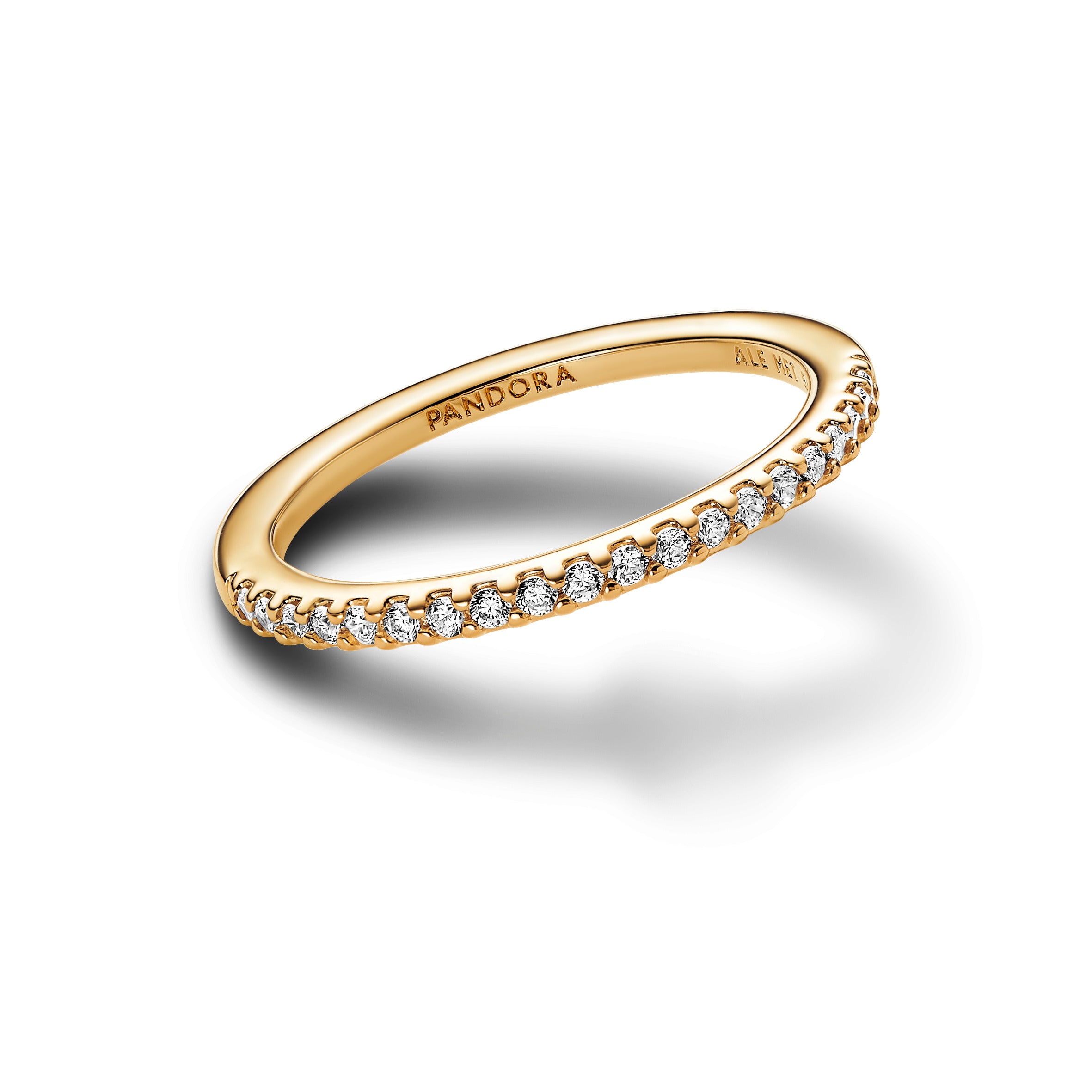 14K Gold-Plated Ring With Clear Cubic Zirconia