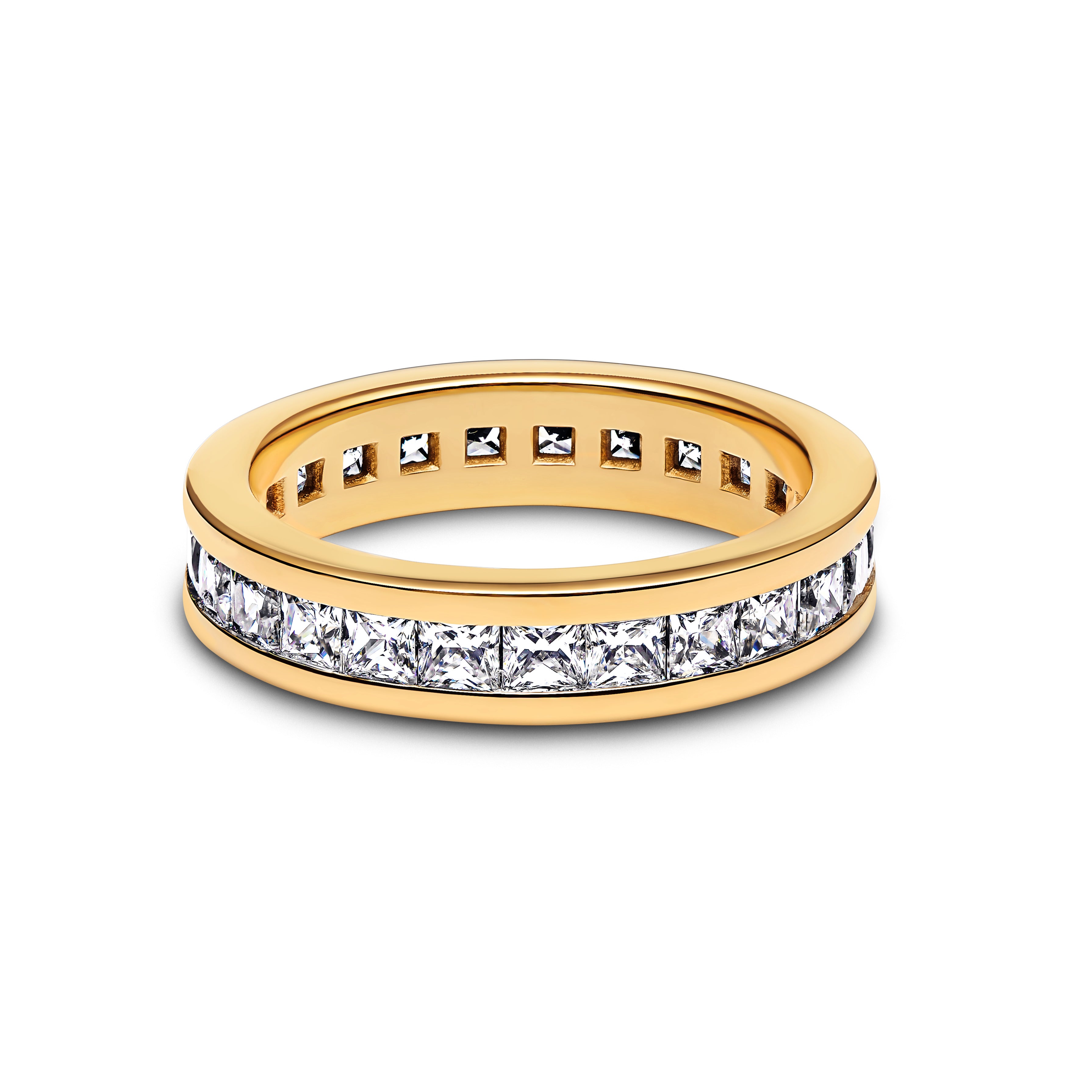 14K Gold-Plated Ring With Clear Cubic Zirconia