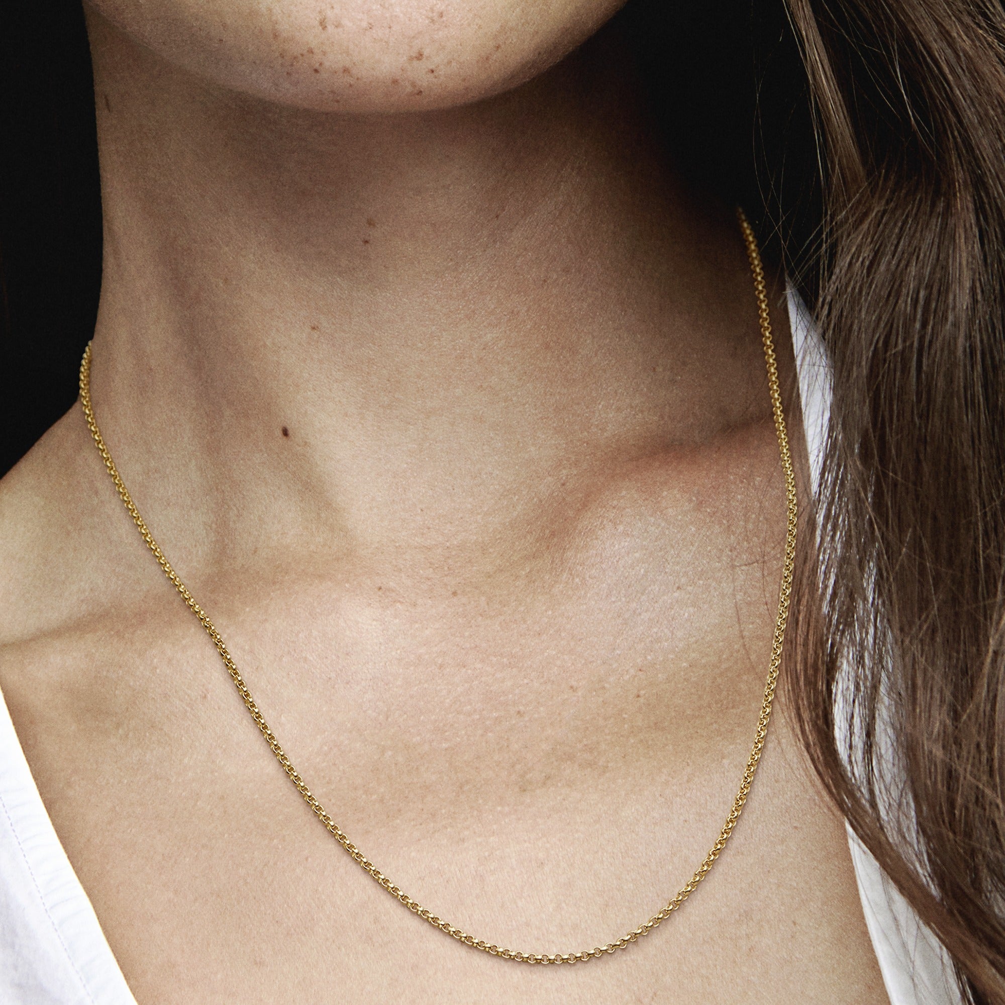 14K Gold-Plated Rolo Necklace