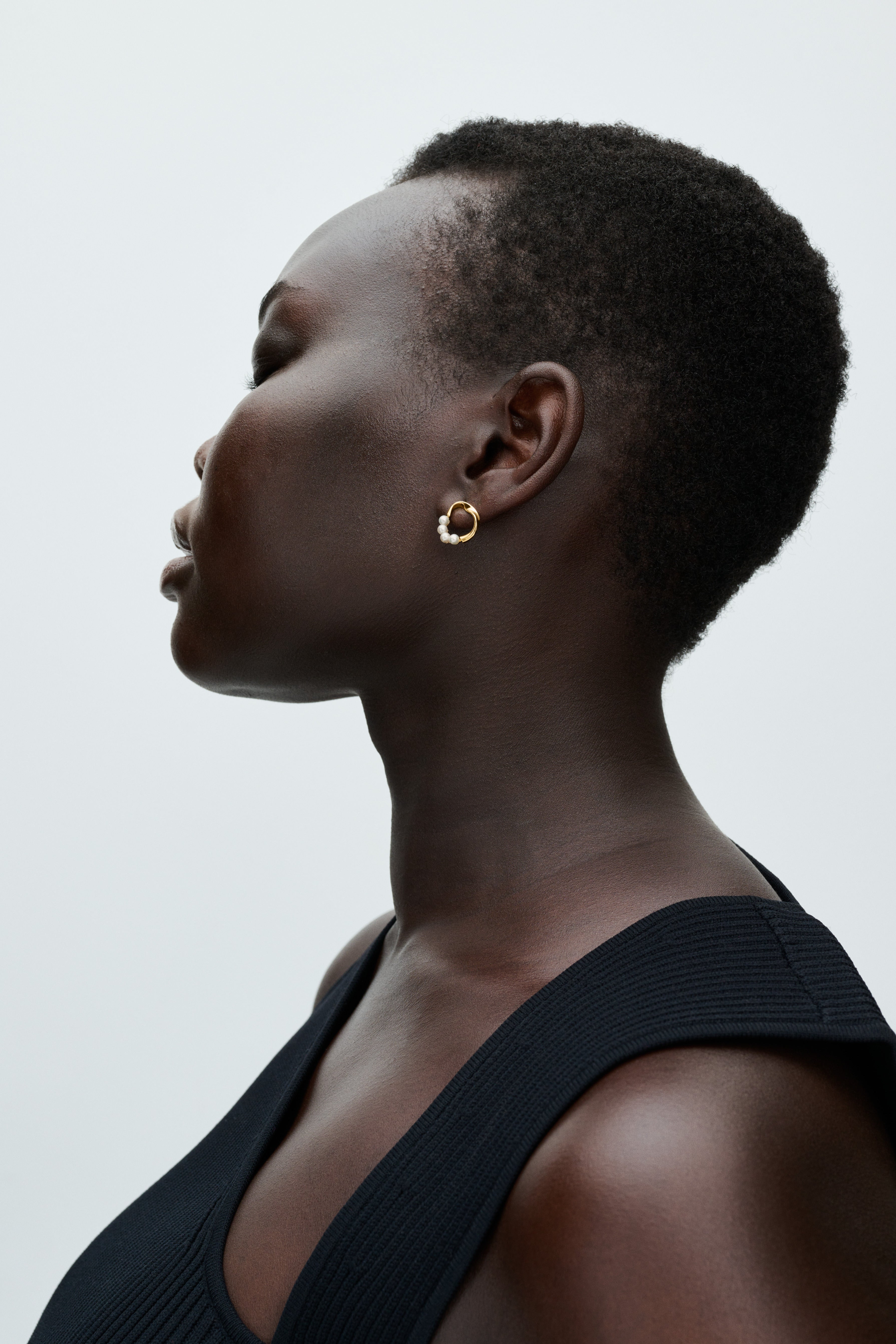 14K Gold-Plated Stud Earrings With White Treated Freshwater Cultured Pearl