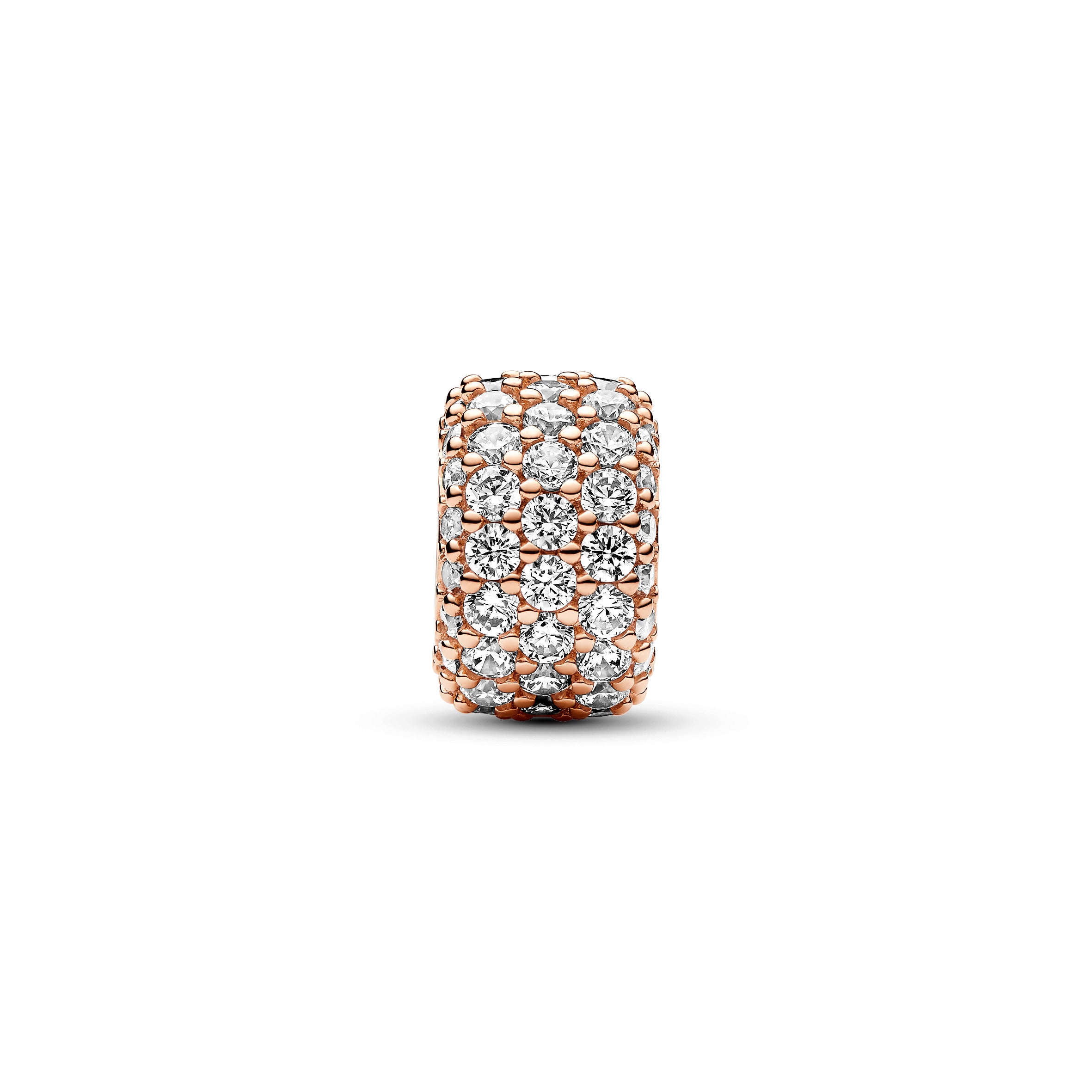 14K Rose Gold-Plated Charm With Clear Cubic Zirconia