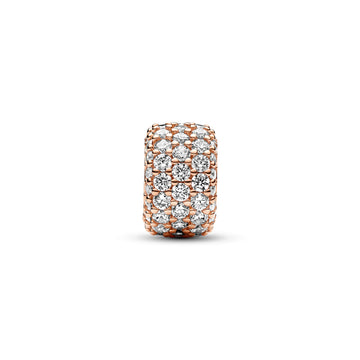 14K Rose Gold-Plated Charm With Clear Cubic Zirconia