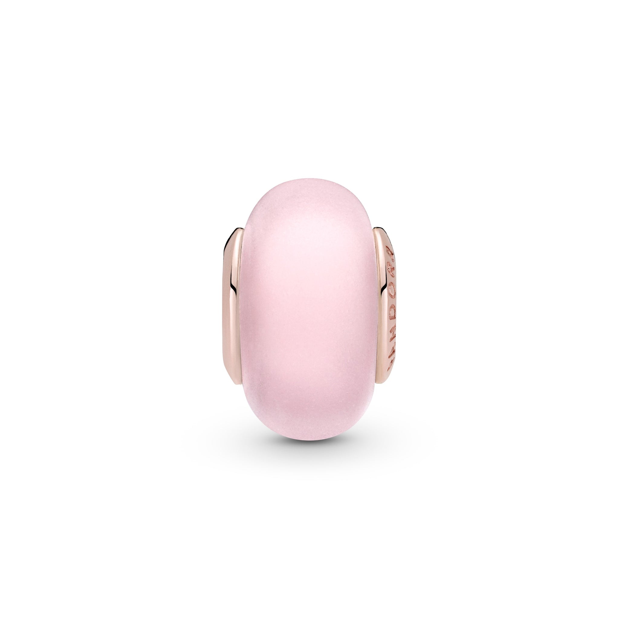 14K Rose Gold-Plated Charm With Frosted Pink Murano Glass