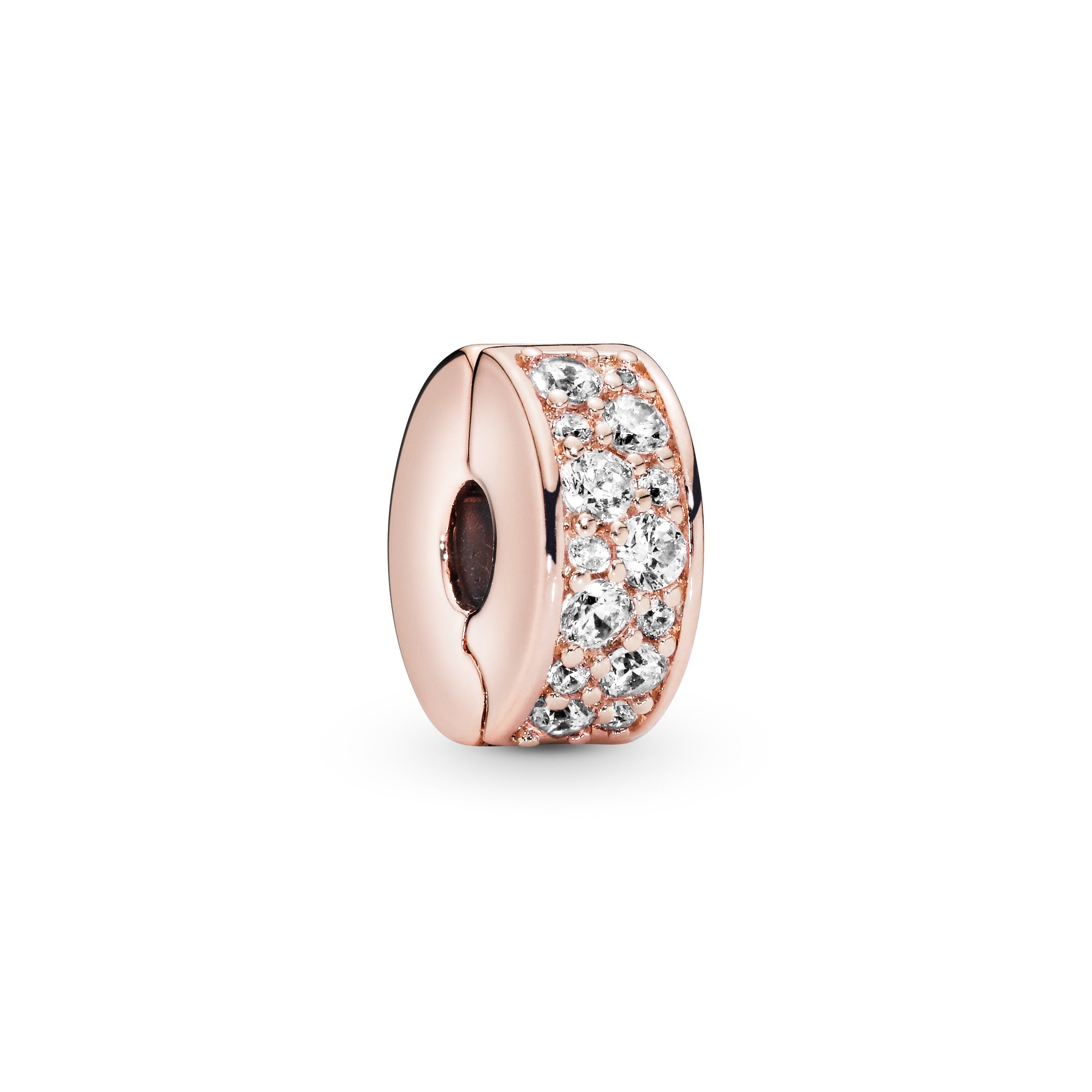 14K Rose Gold-Plated Clip With Clear Cubic Zirconia And Silicone Grip