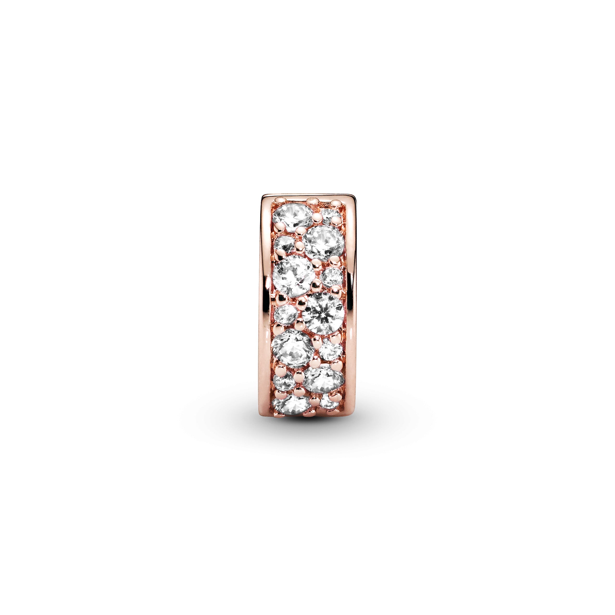 14K Rose Gold-Plated Clip With Clear Cubic Zirconia And Silicone Grip