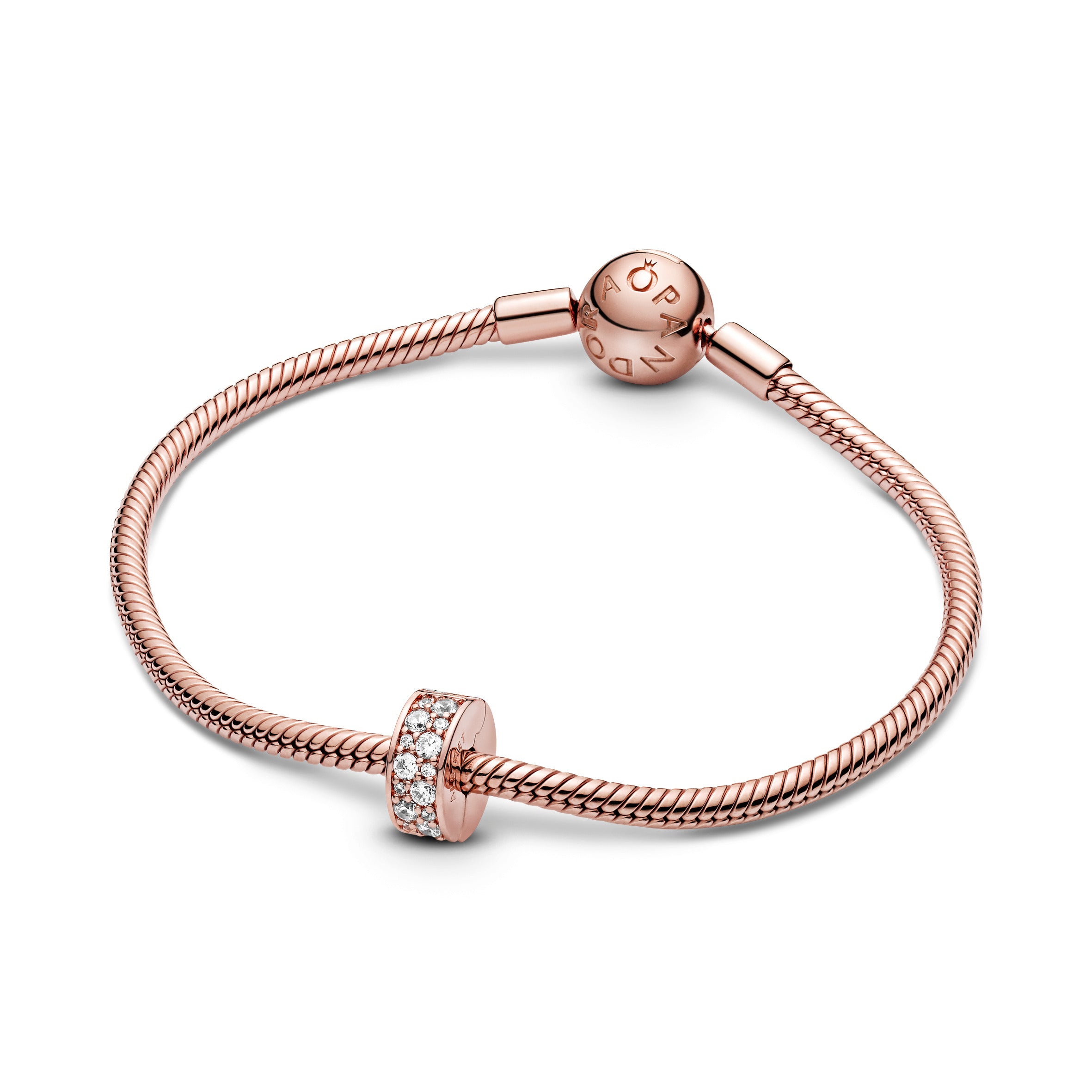14K Rose Gold-Plated Clip With Clear Cubic Zirconia And Silicone Grip