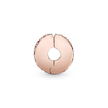 14K Rose Gold-Plated Clip With Pink Cubic Zirconia And Silicone Grip