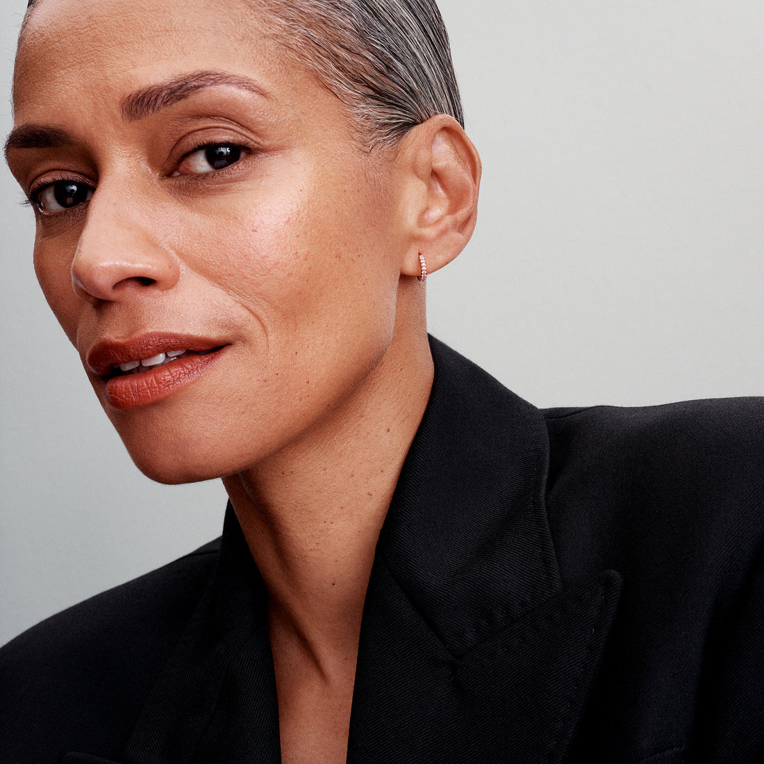 14K Rose Gold-Plated Huggie Hoop Earrings With Fancy Fairy Tale Pink Cubic Zirconia