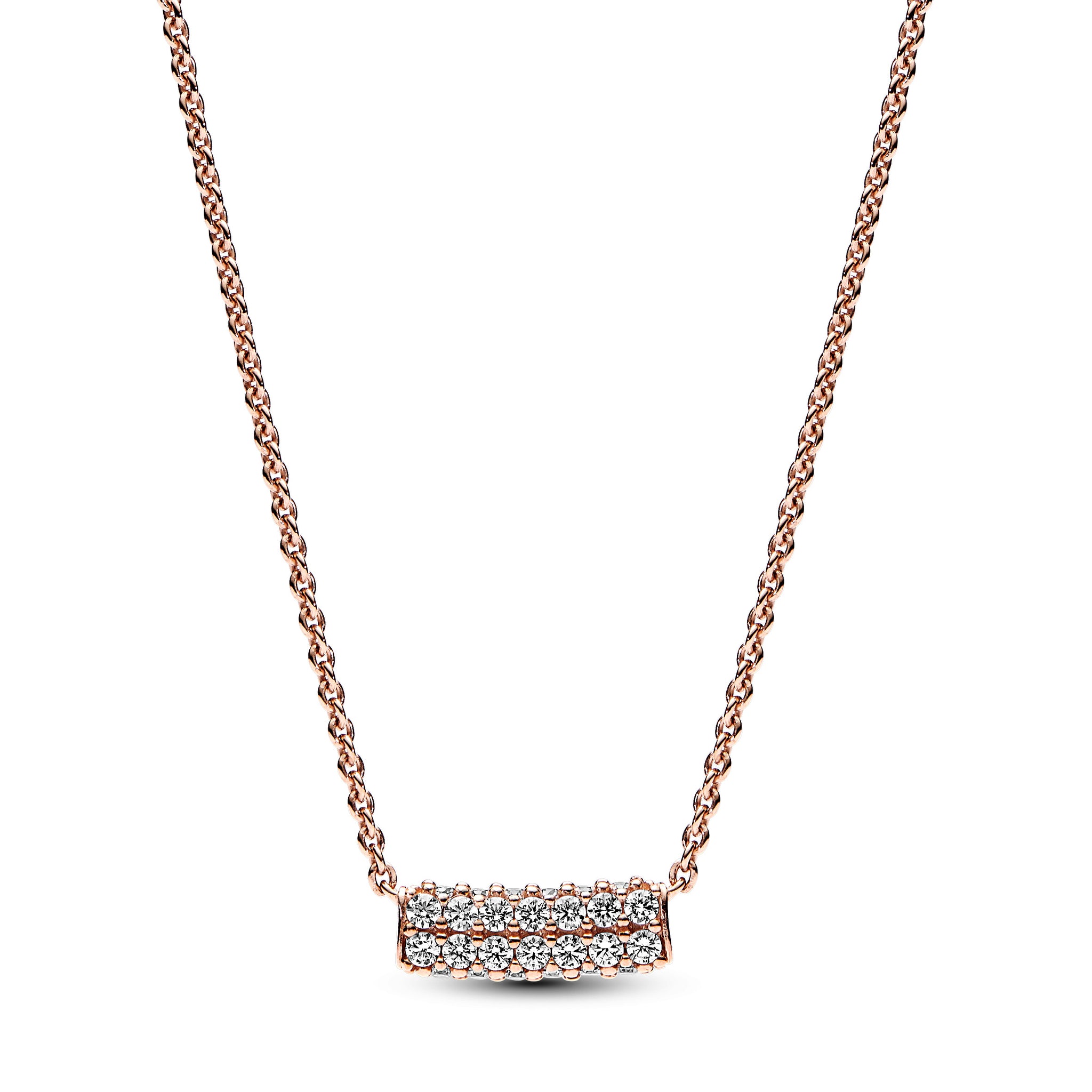 14K Rose Gold-Plated Necklace With Clear Cubic Zirconia