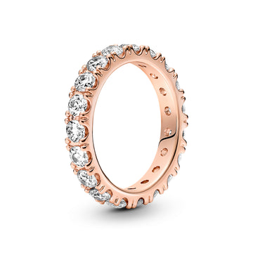 14K Rose Gold-Plated Ring With Clear Cubic Zirconia