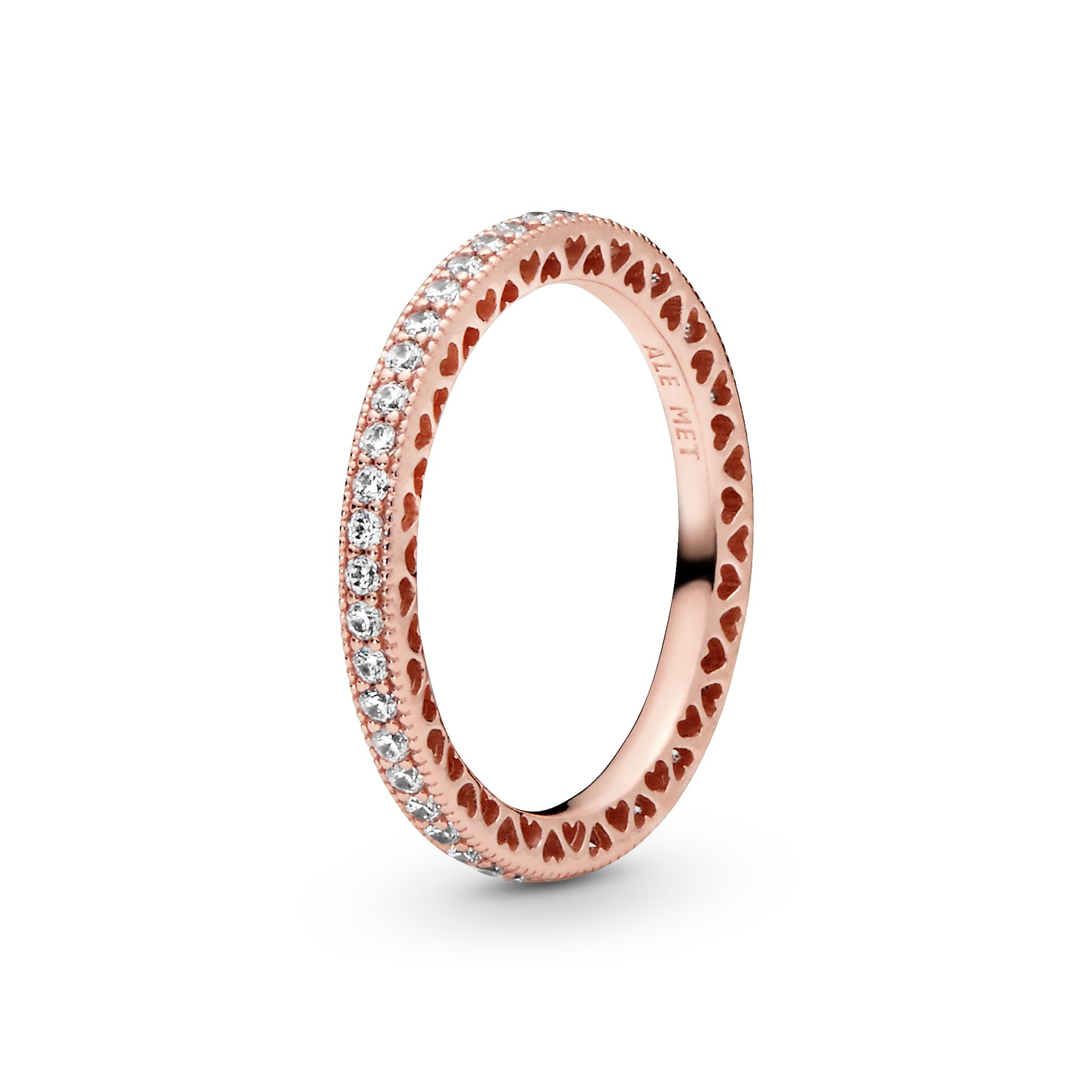 14K Rose Gold-Plated Ring With Clear Cubic Zirconia