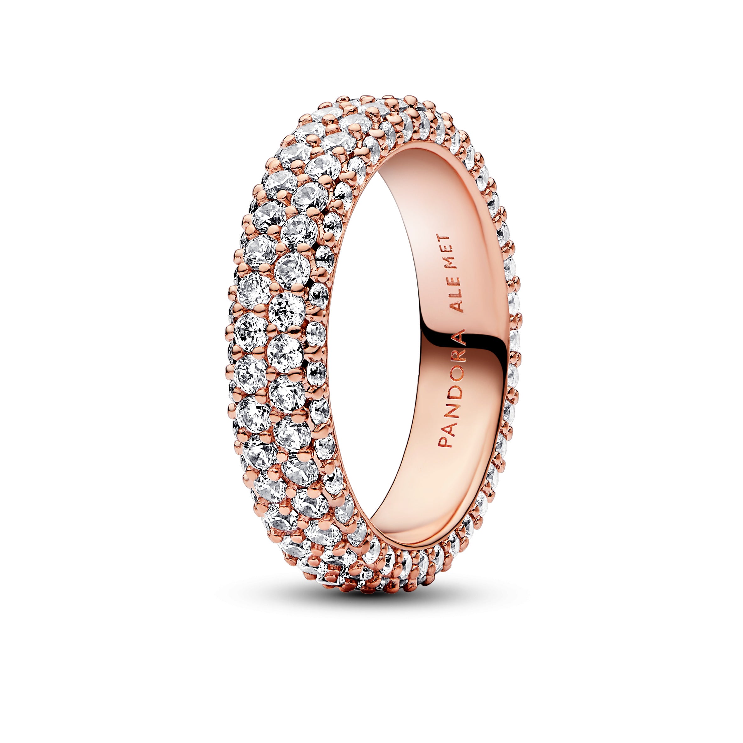 14K Rose Gold-Plated Ring With Clear Cubic Zirconia