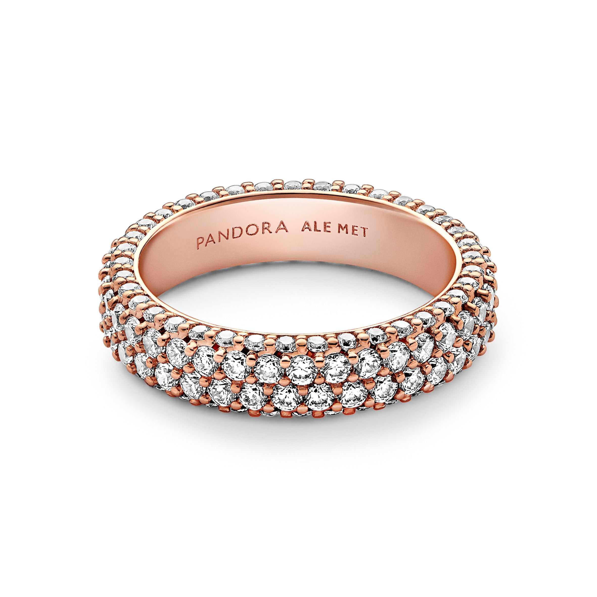 14K Rose Gold-Plated Ring With Clear Cubic Zirconia