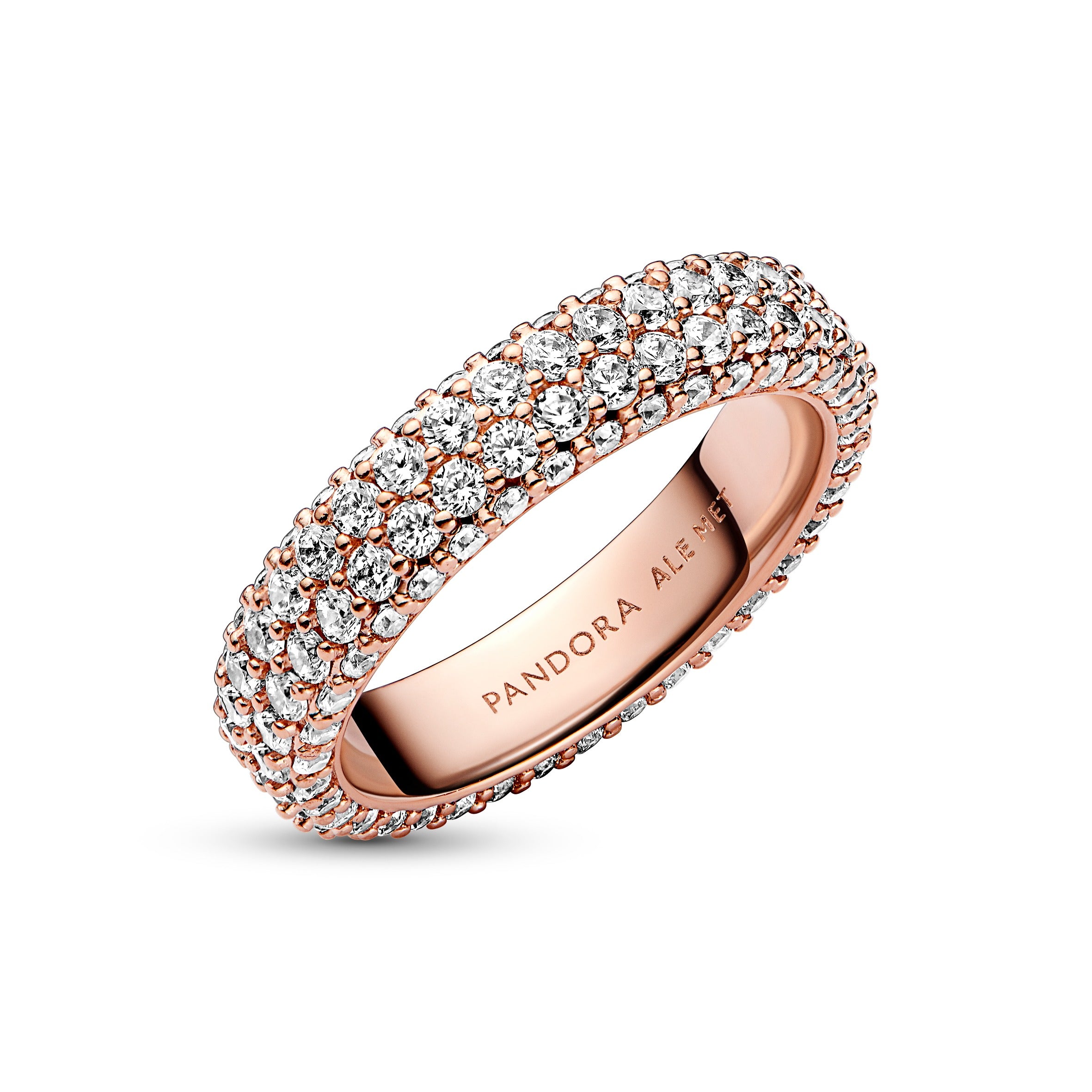14K Rose Gold-Plated Ring With Clear Cubic Zirconia