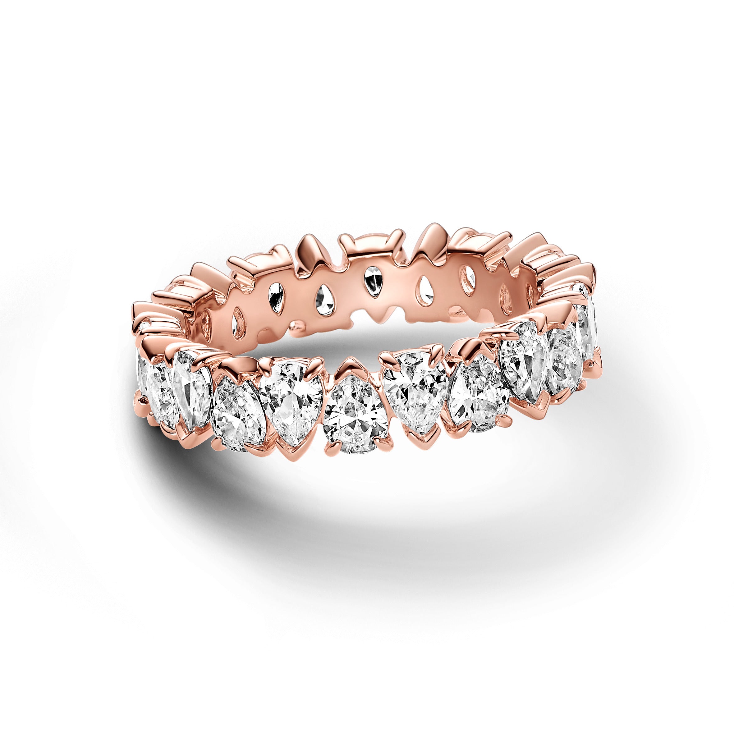 14K Rose Gold-Plated Ring With Clear Cubic Zirconia