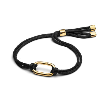 14K Gold-Plated Bracelet With Black Cord