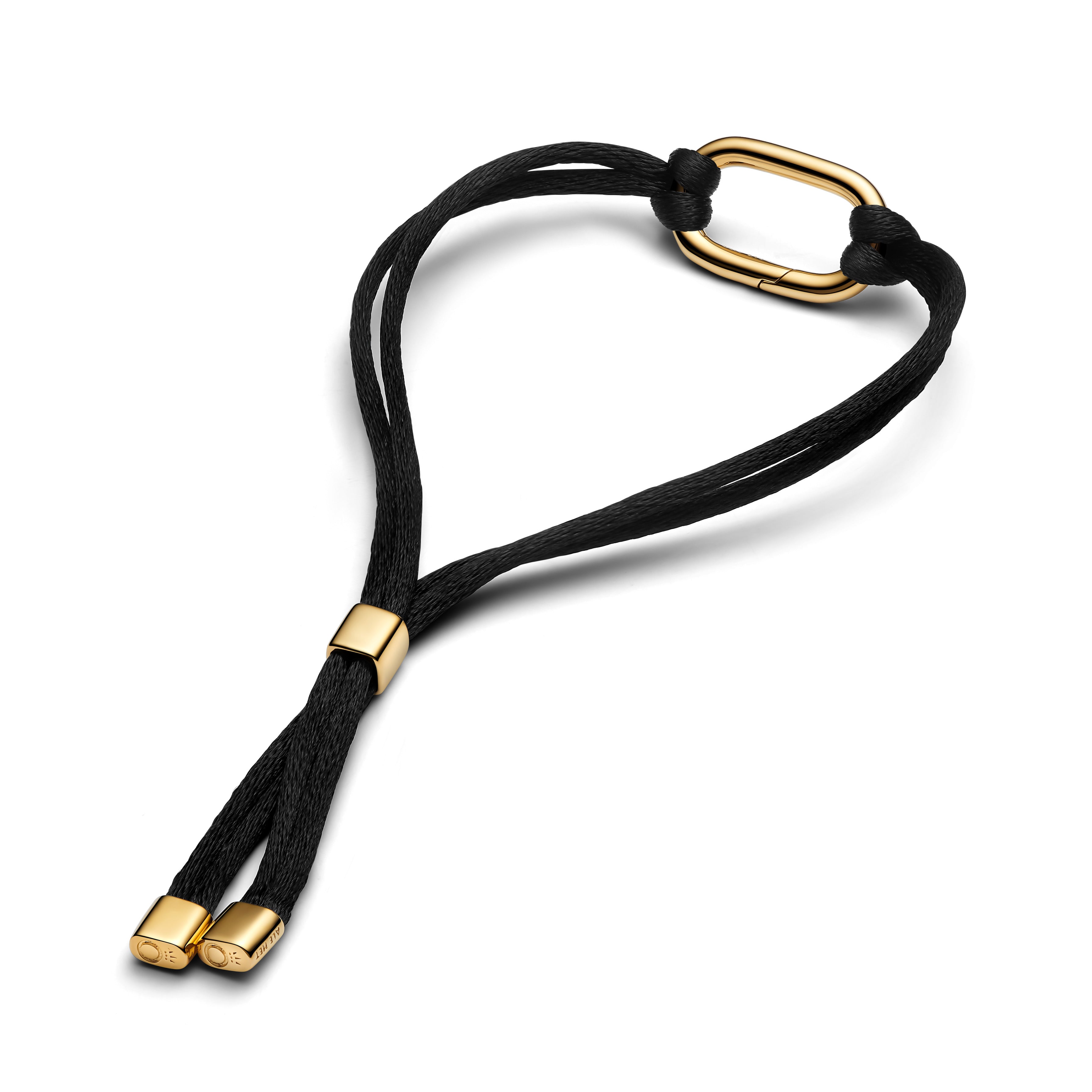 14K Gold-Plated Bracelet With Black Cord