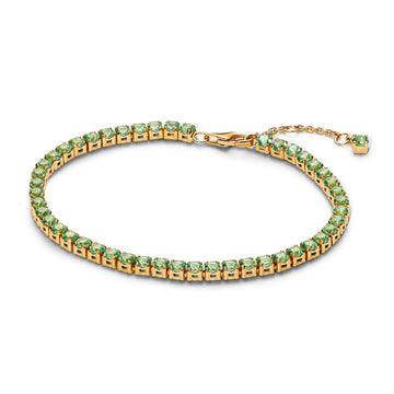 14K Gold-Plated Bracelet With Mint Green Crystal