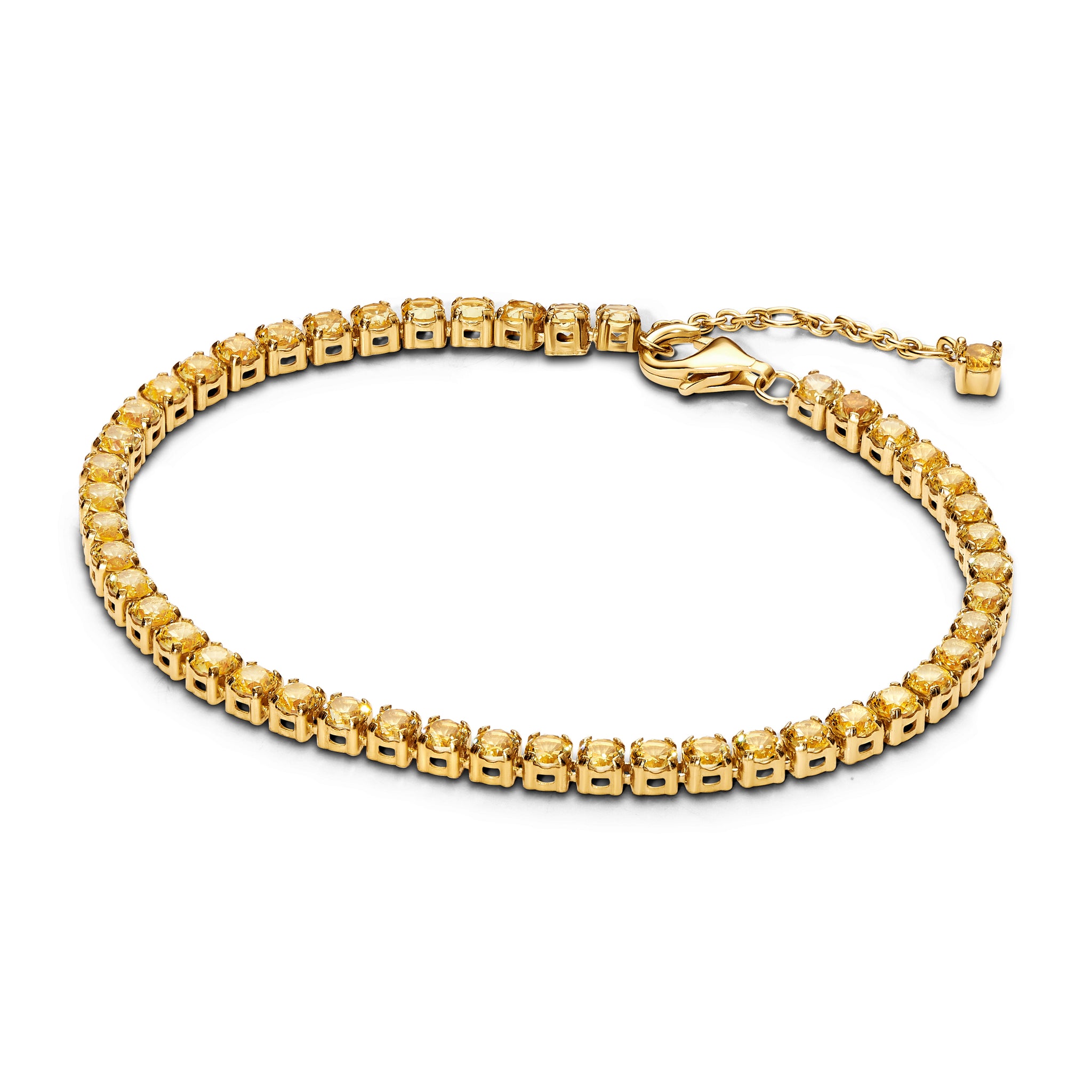 14K Gold-Plated Bracelet With Vibrant Yellow Crystal