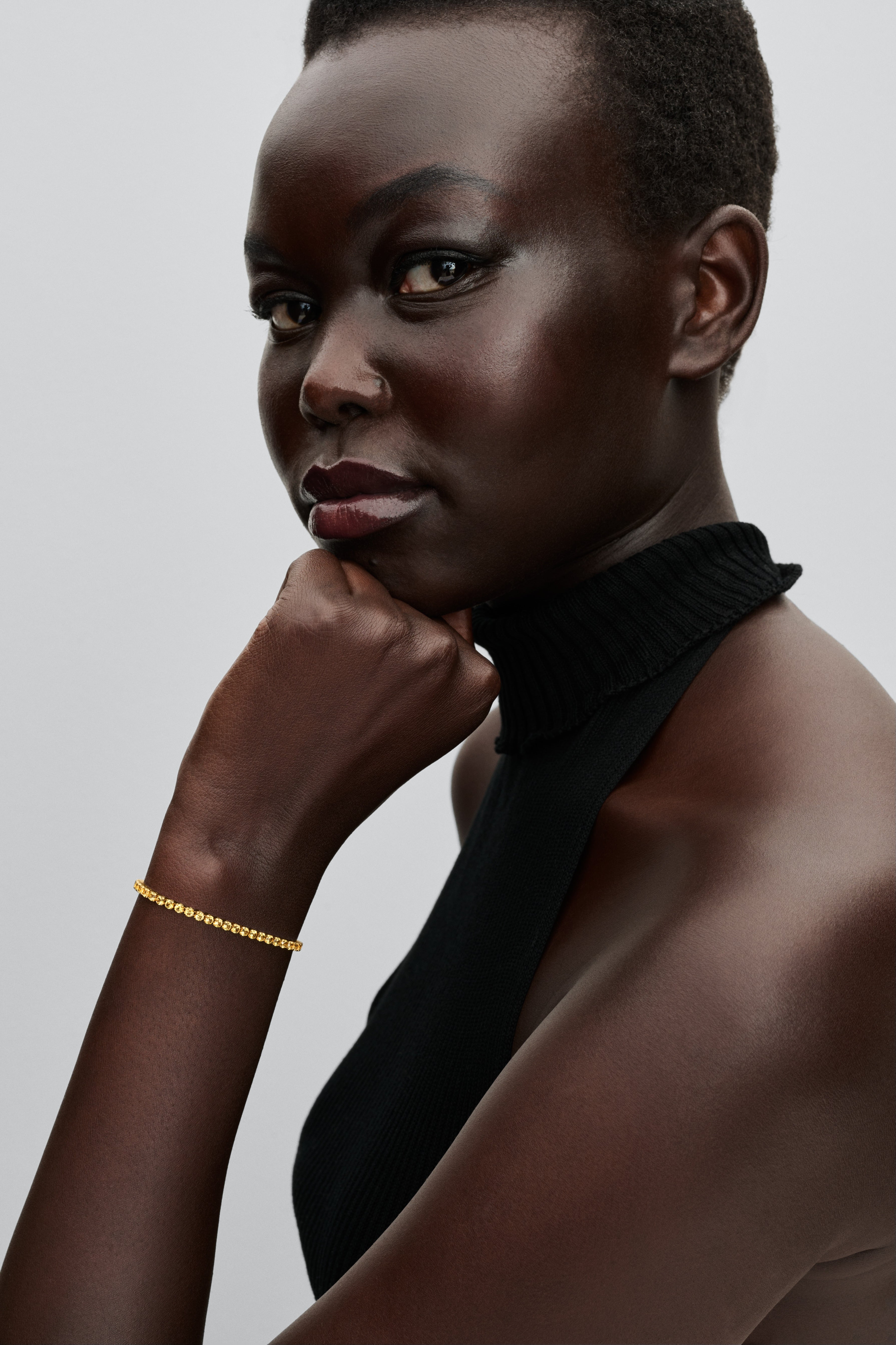 14K Gold-Plated Bracelet With Vibrant Yellow Crystal