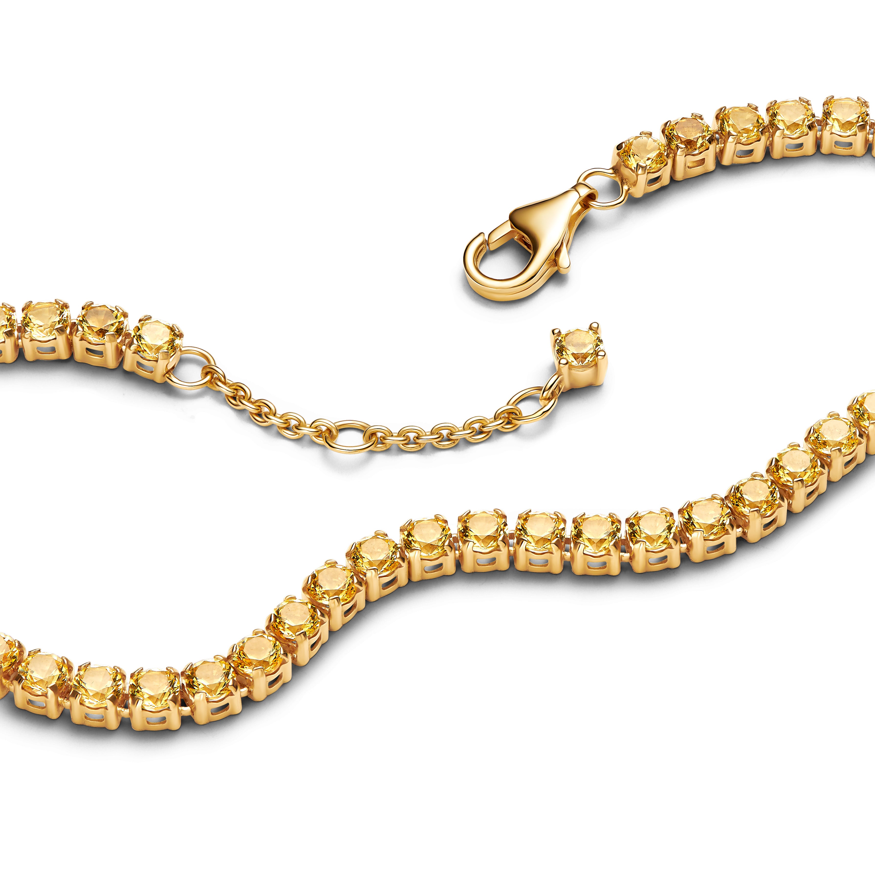 14K Gold-Plated Bracelet With Vibrant Yellow Crystal